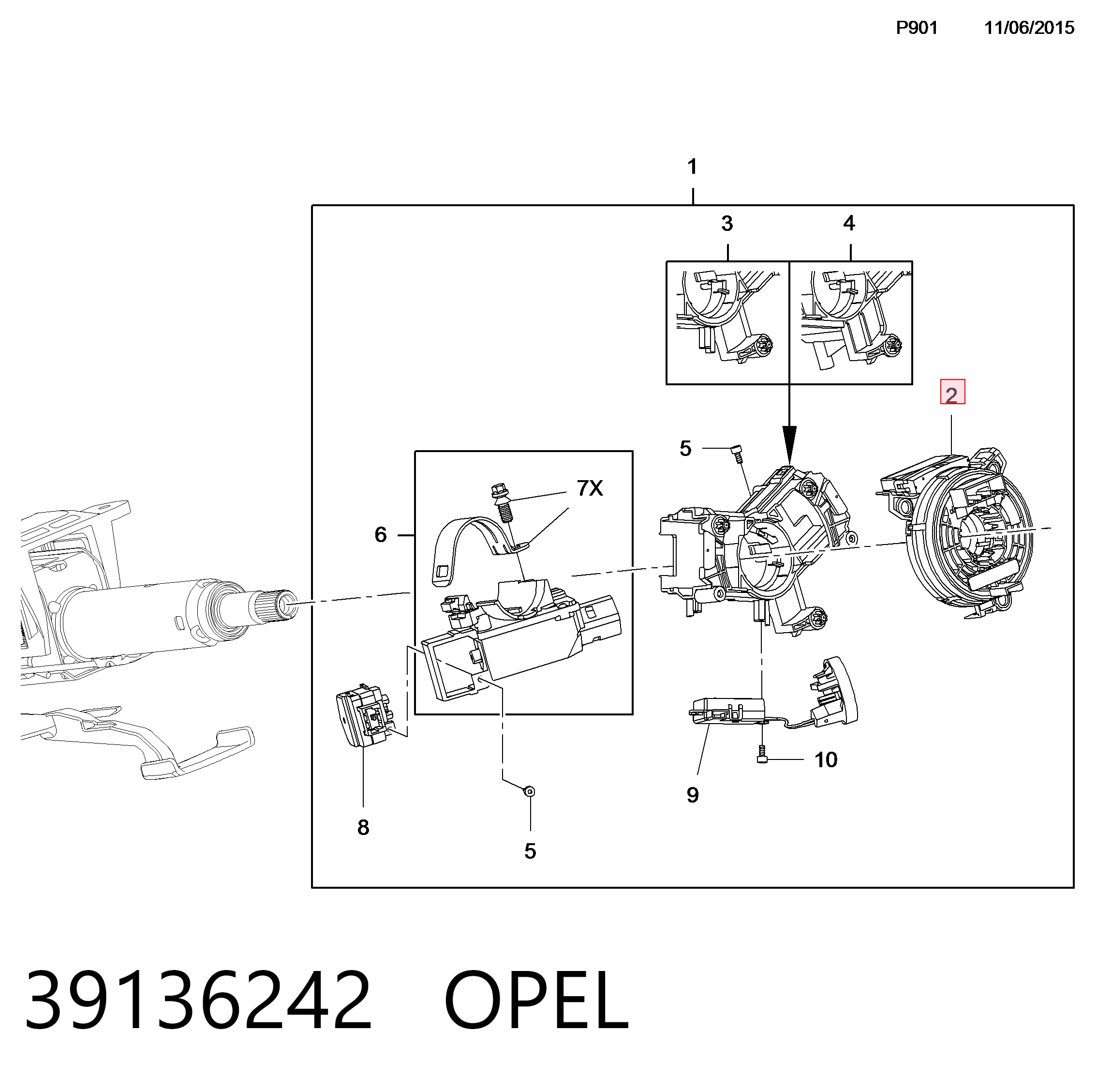 Шлейф керма Peugeot/Citroen 39136242 ціна, від 27.80 USD