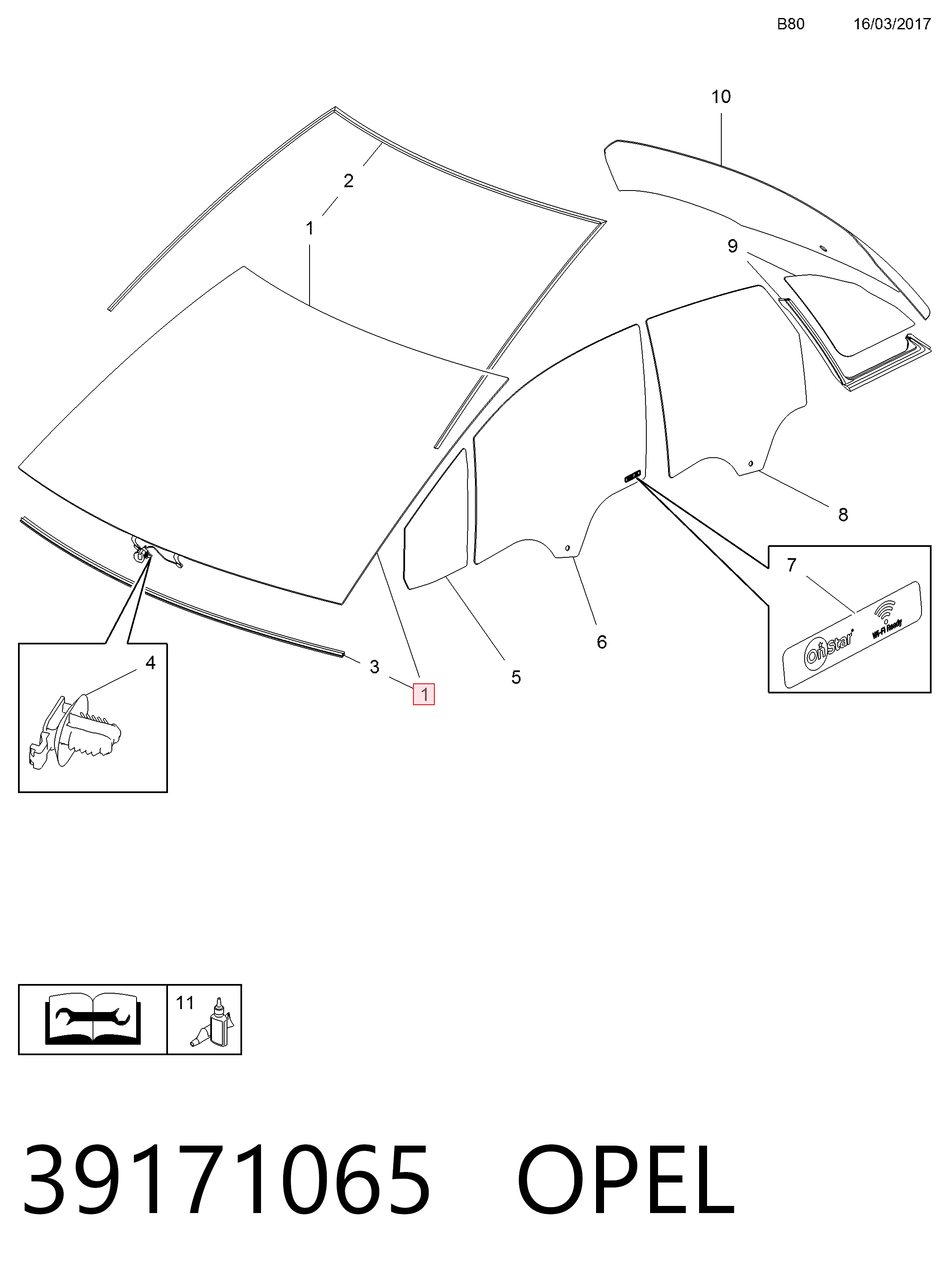 39132627 General Motors Автомобільне скло
