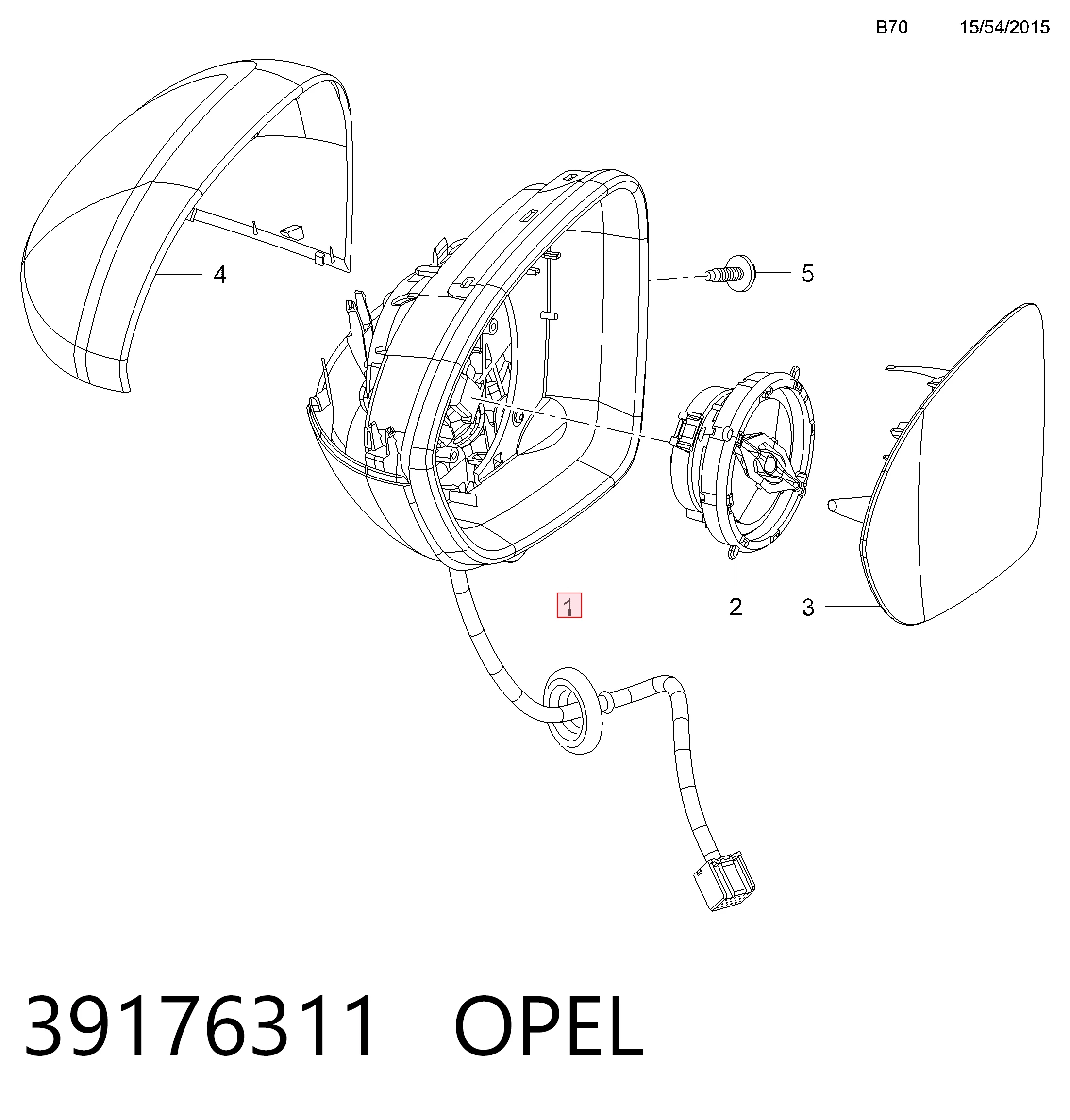 Праве бічне дзеркало Peugeot/Citroen 39111560 ціна, від  USD