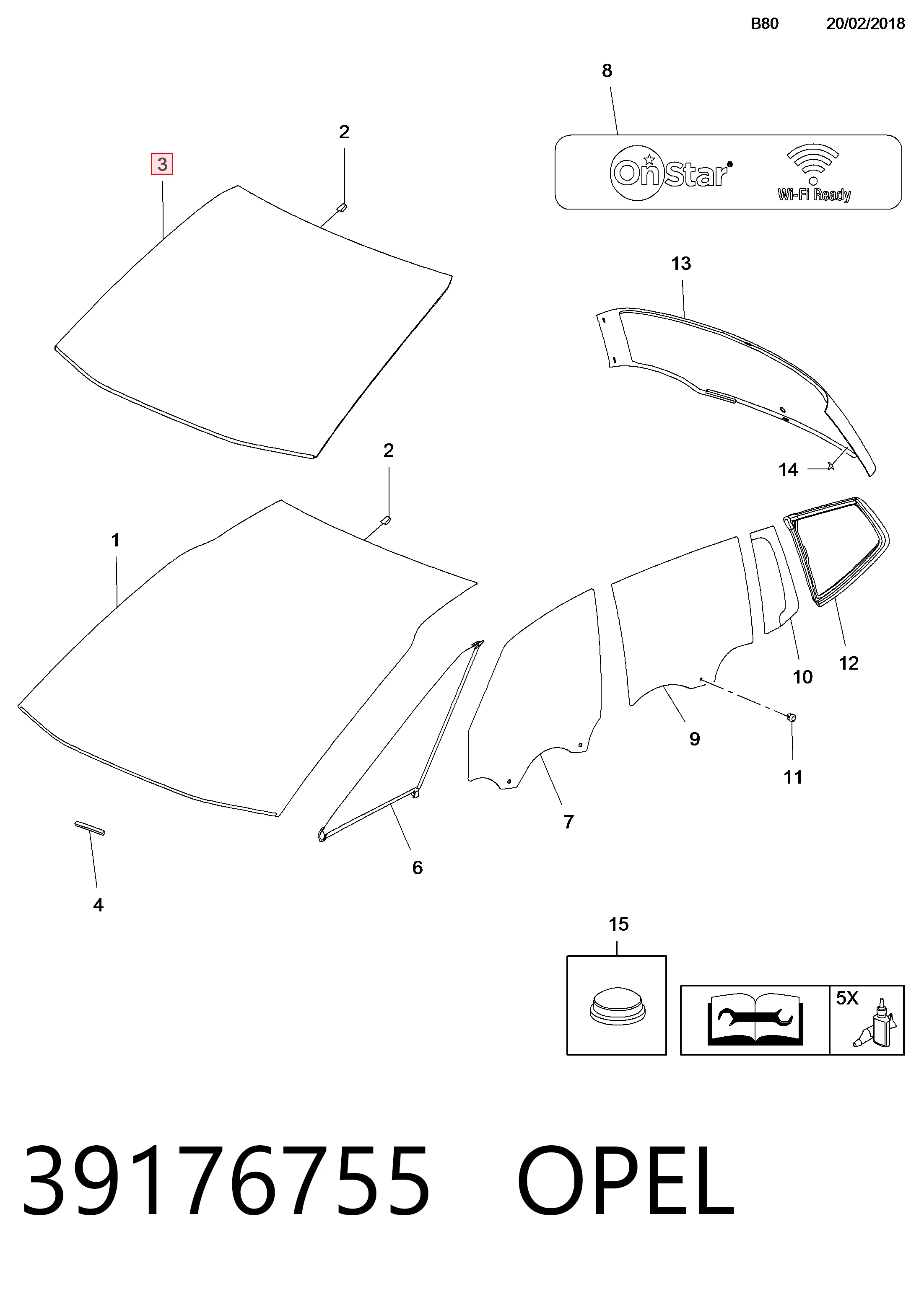 20875740 General Motors Автомобільне скло