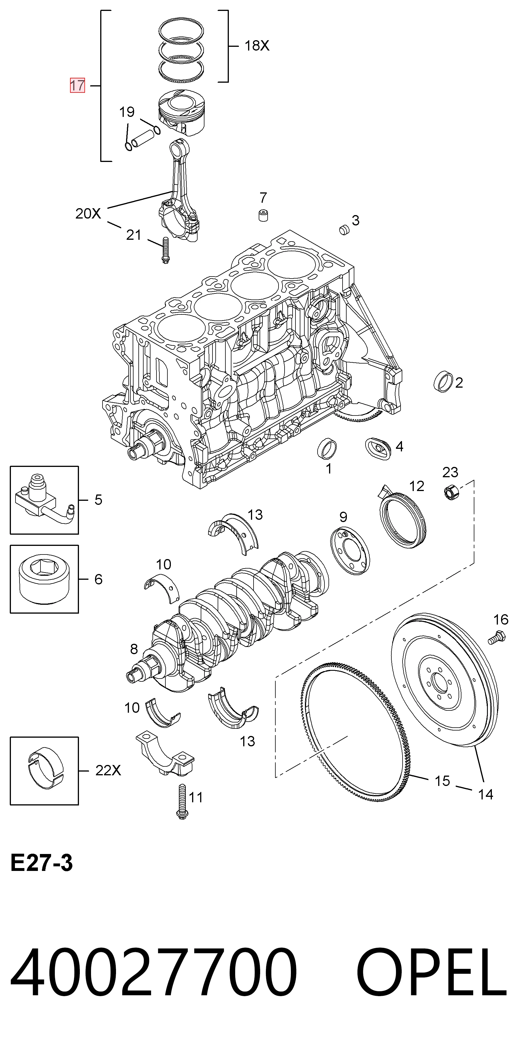 623549 General Motors Поршня на 1 циліндр, STD