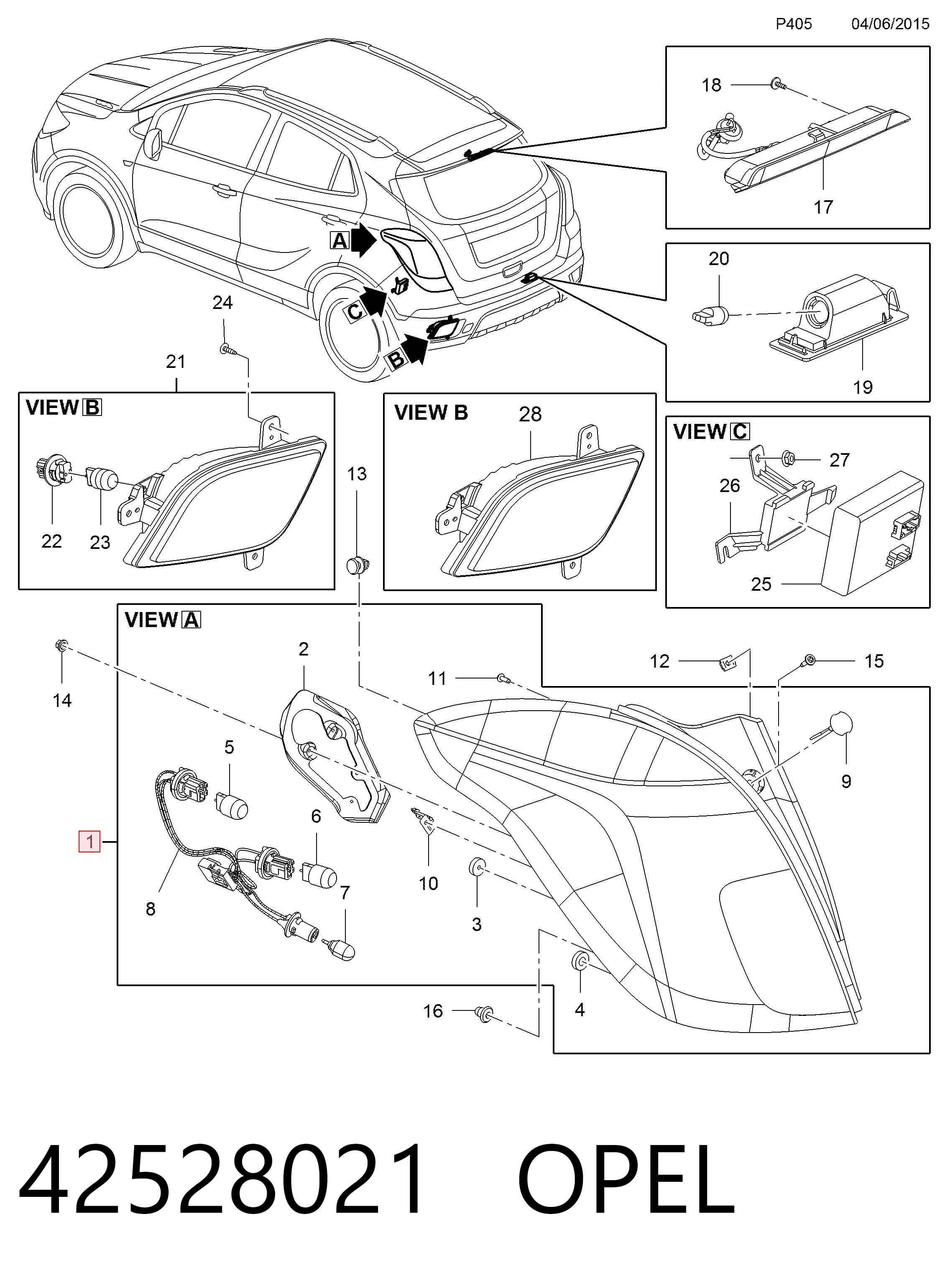 42528021 Peugeot/Citroen Задня ліва фара