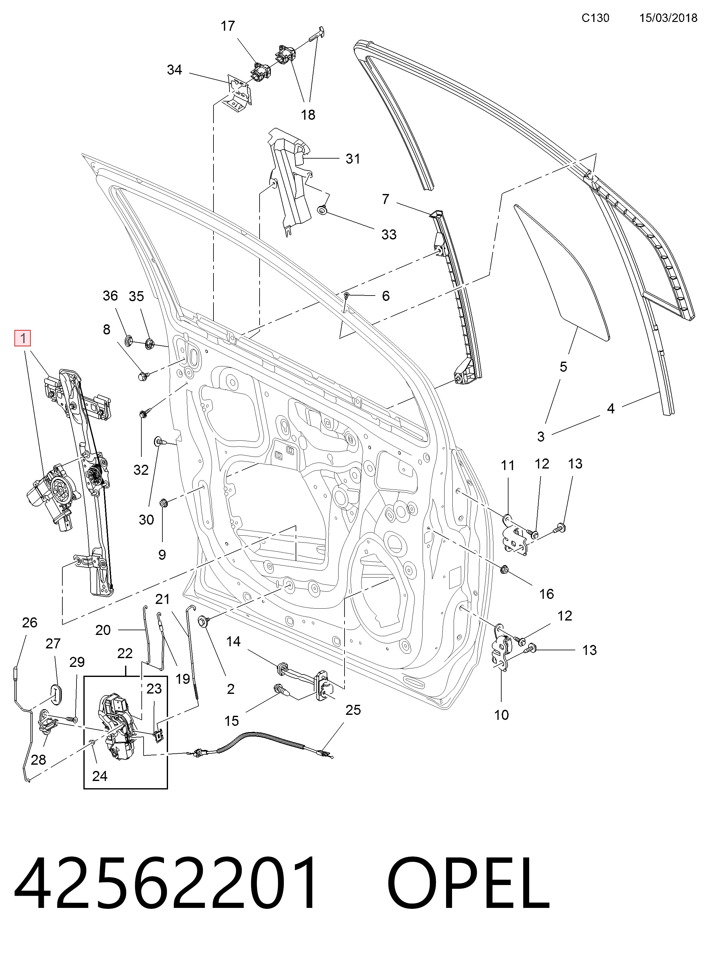 Механізм склопідіймача дверей передніх, правих Peugeot/Citroen 42693258 ціна, від  USD