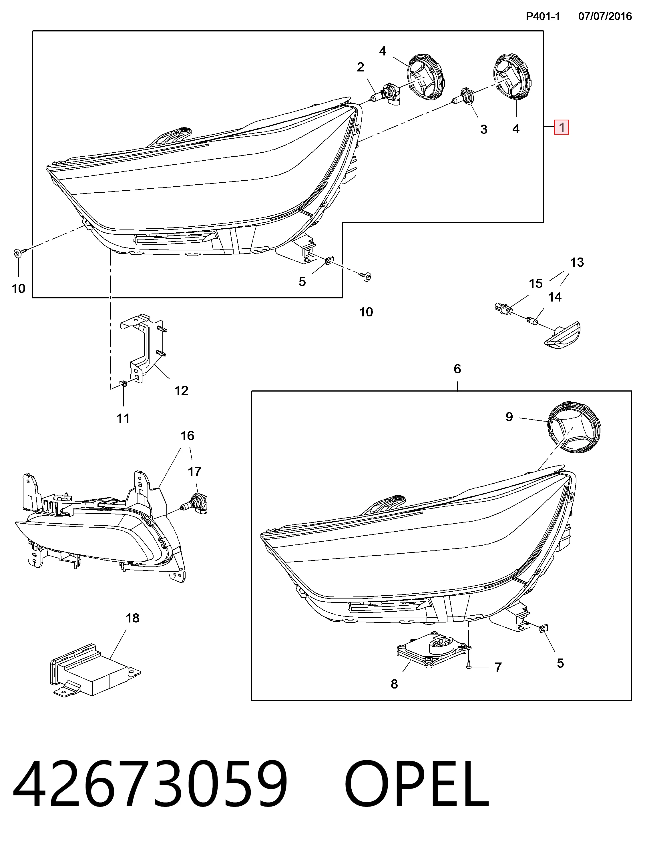 Фара передня права Peugeot/Citroen 42698952