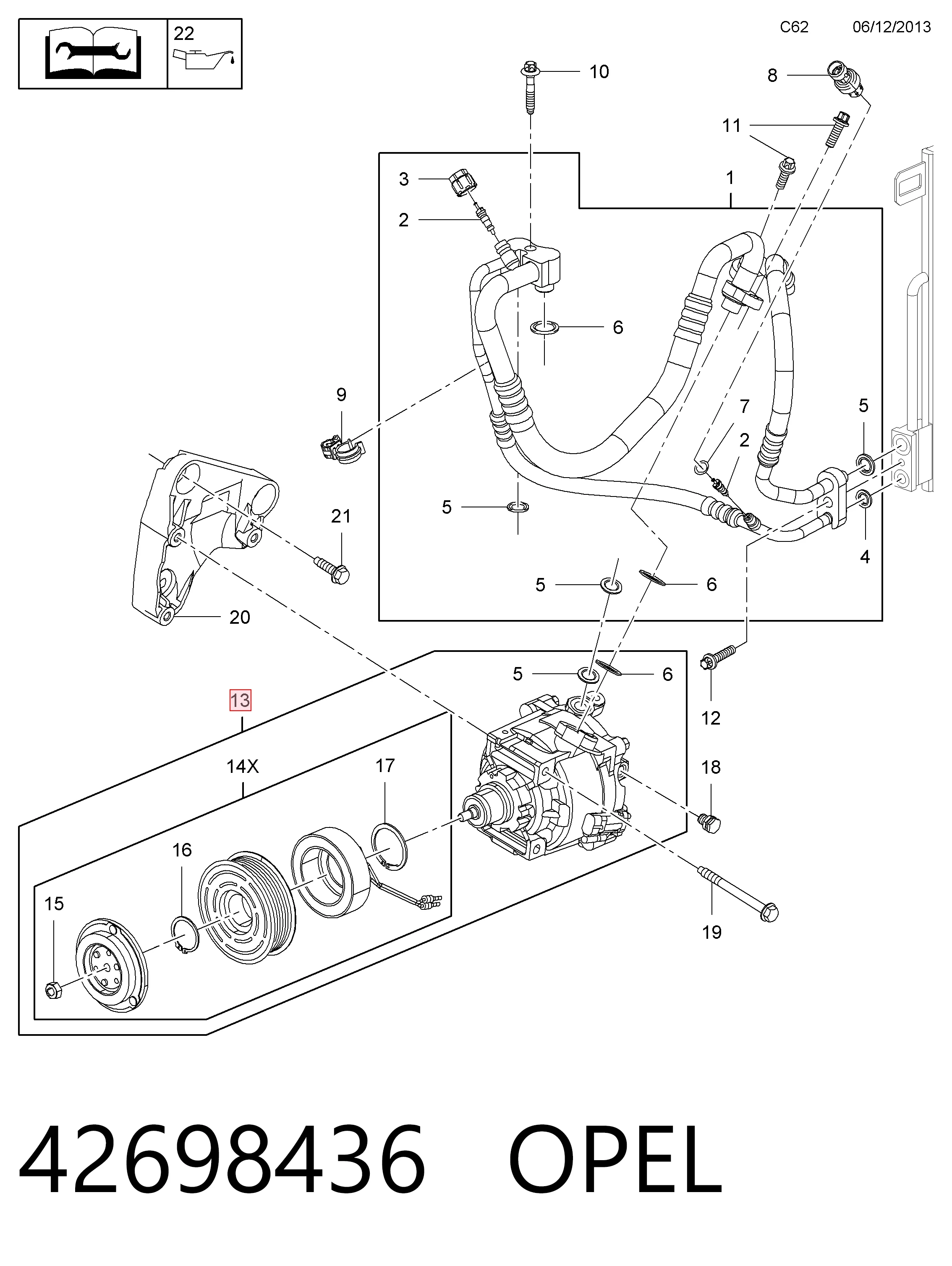 42698436 Opel Компресор холодоагенту