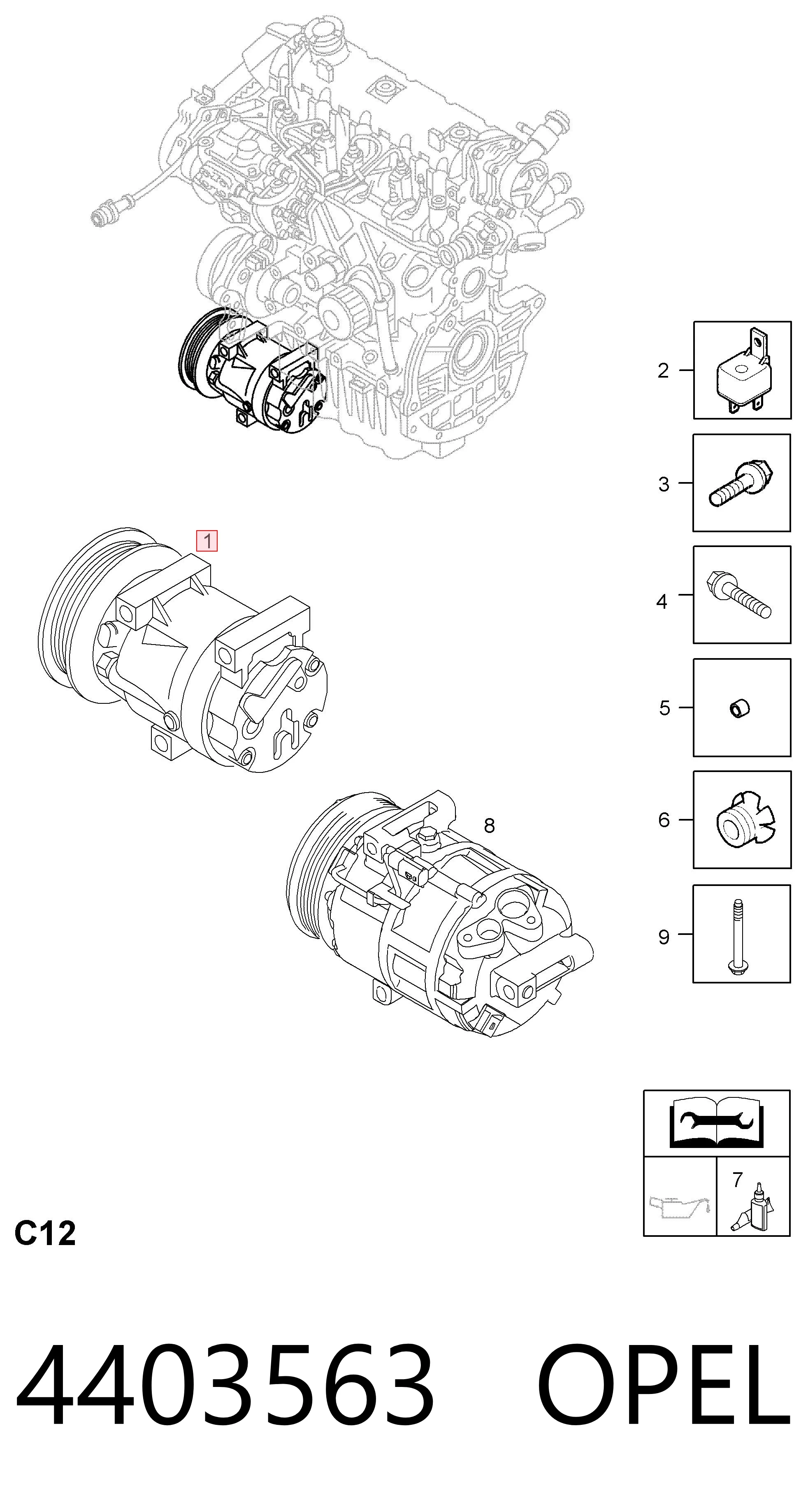 4403563 Opel Компресор холодоагенту