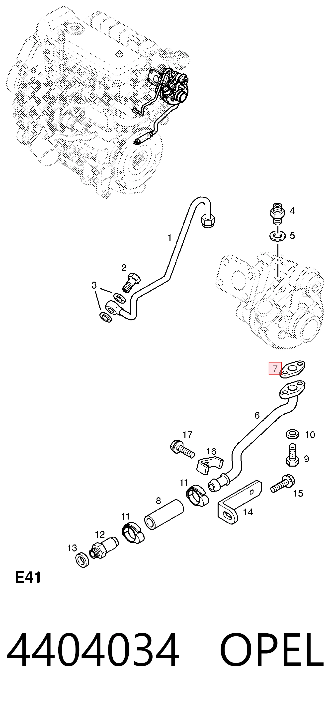 Прокладка шланга відводу масла від турбіни Renault (RVI) 7701050357