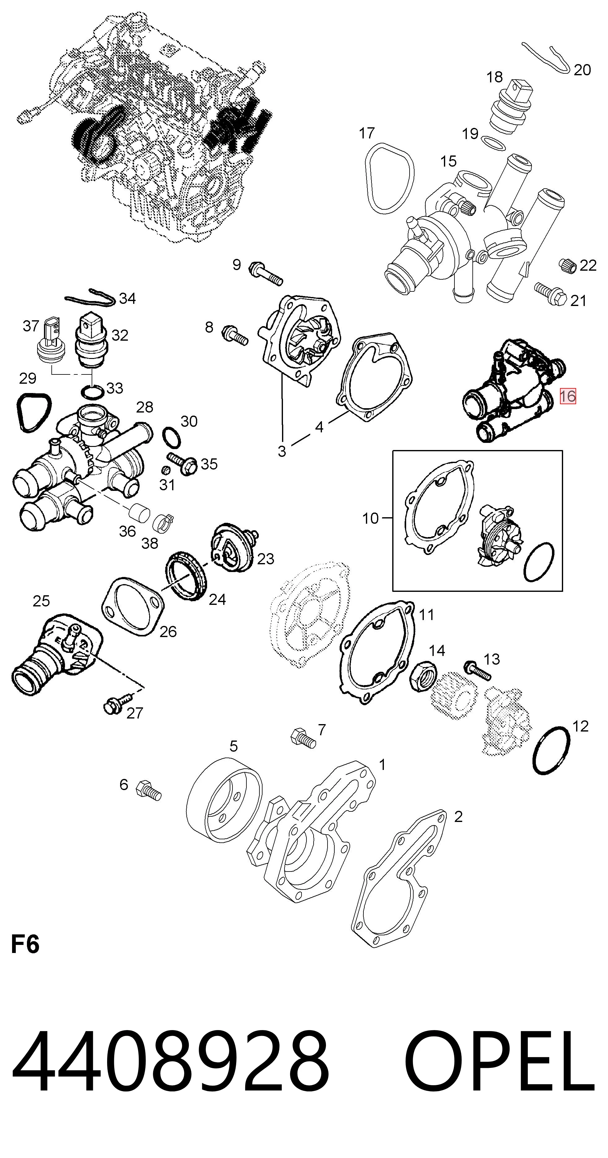 4408928 Opel Авто термостат