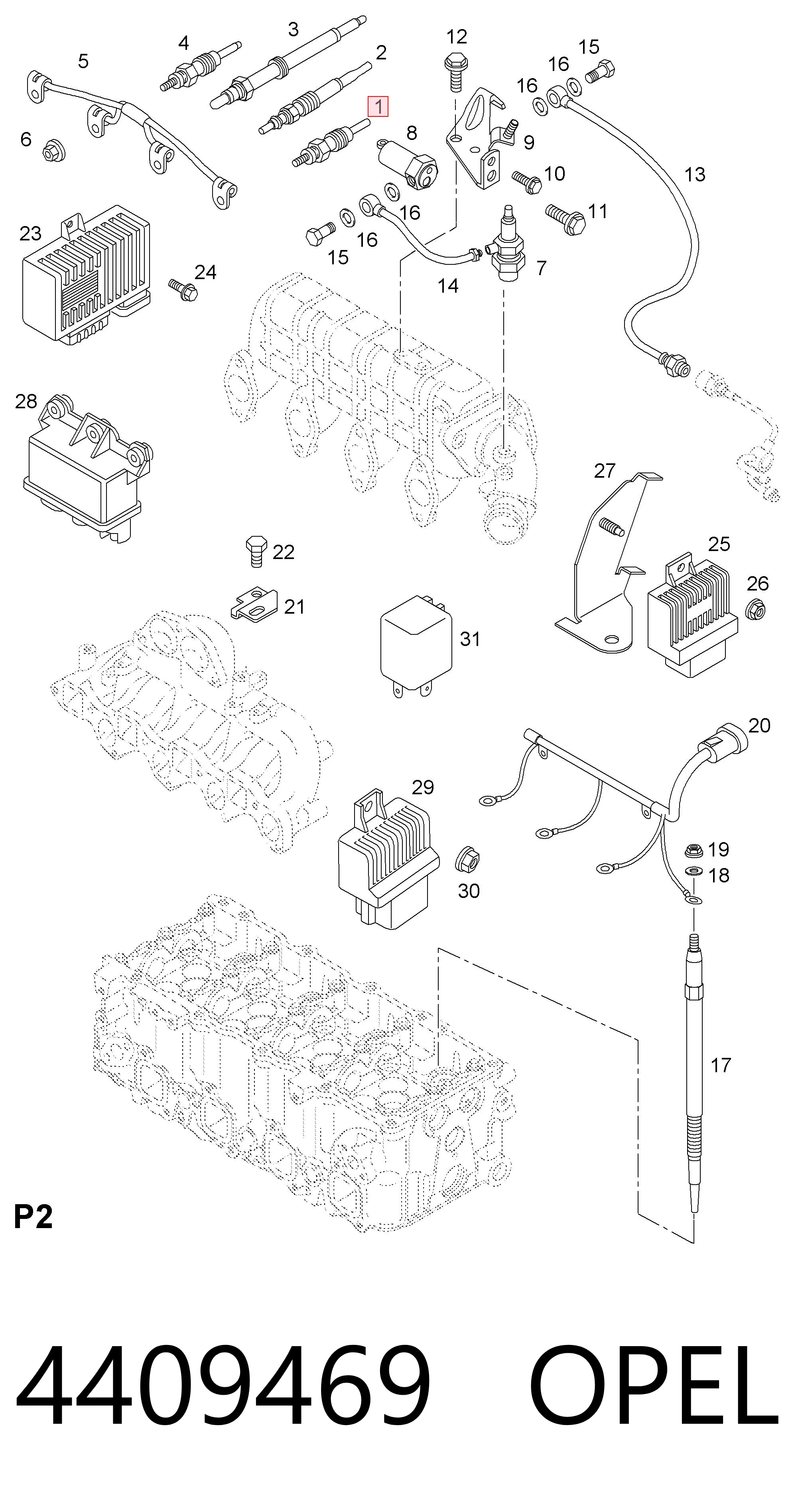4409469 Opel Свічки розжарювання
