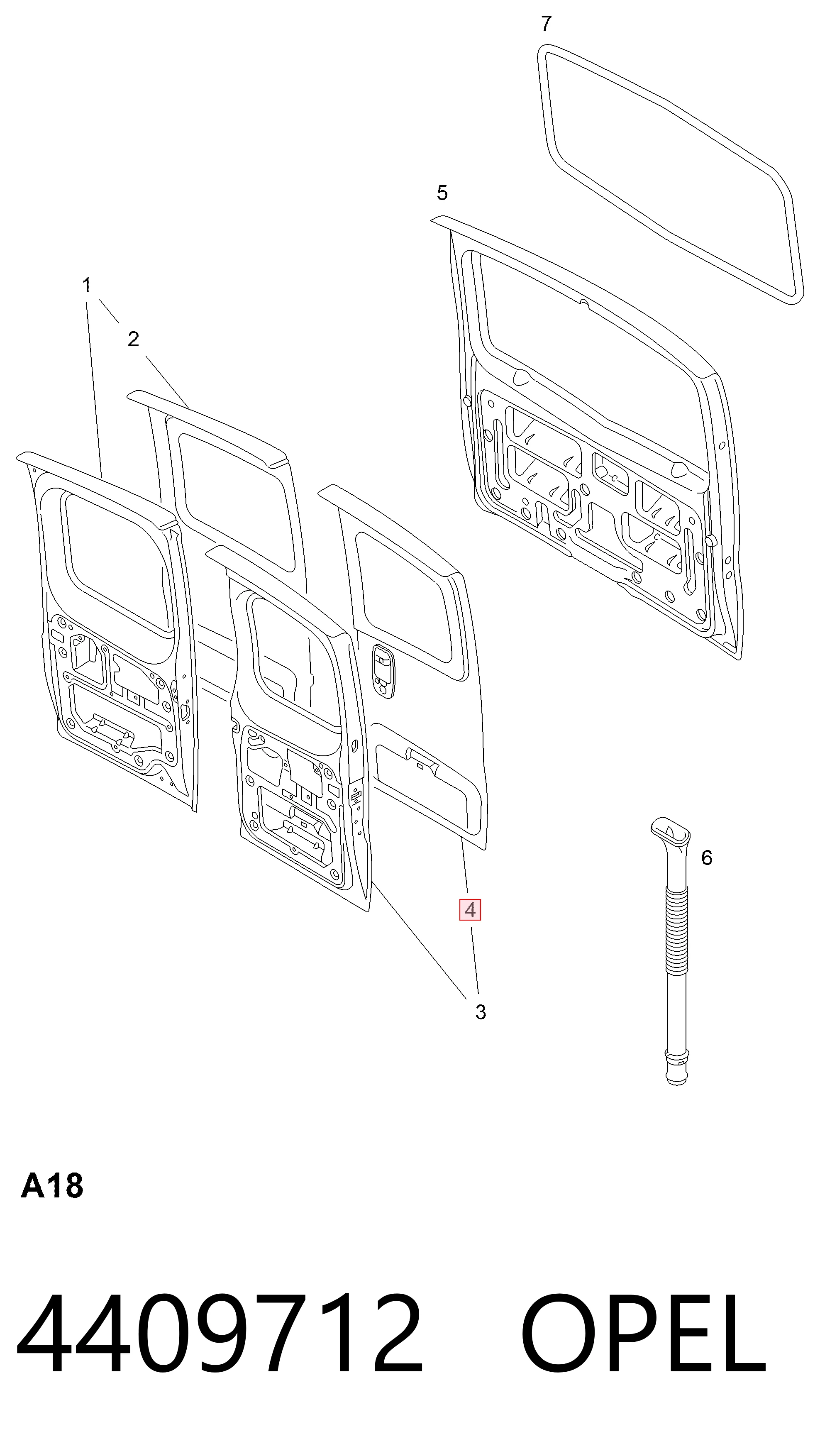 91159992 General Motors Двері задка (двоє дверей)