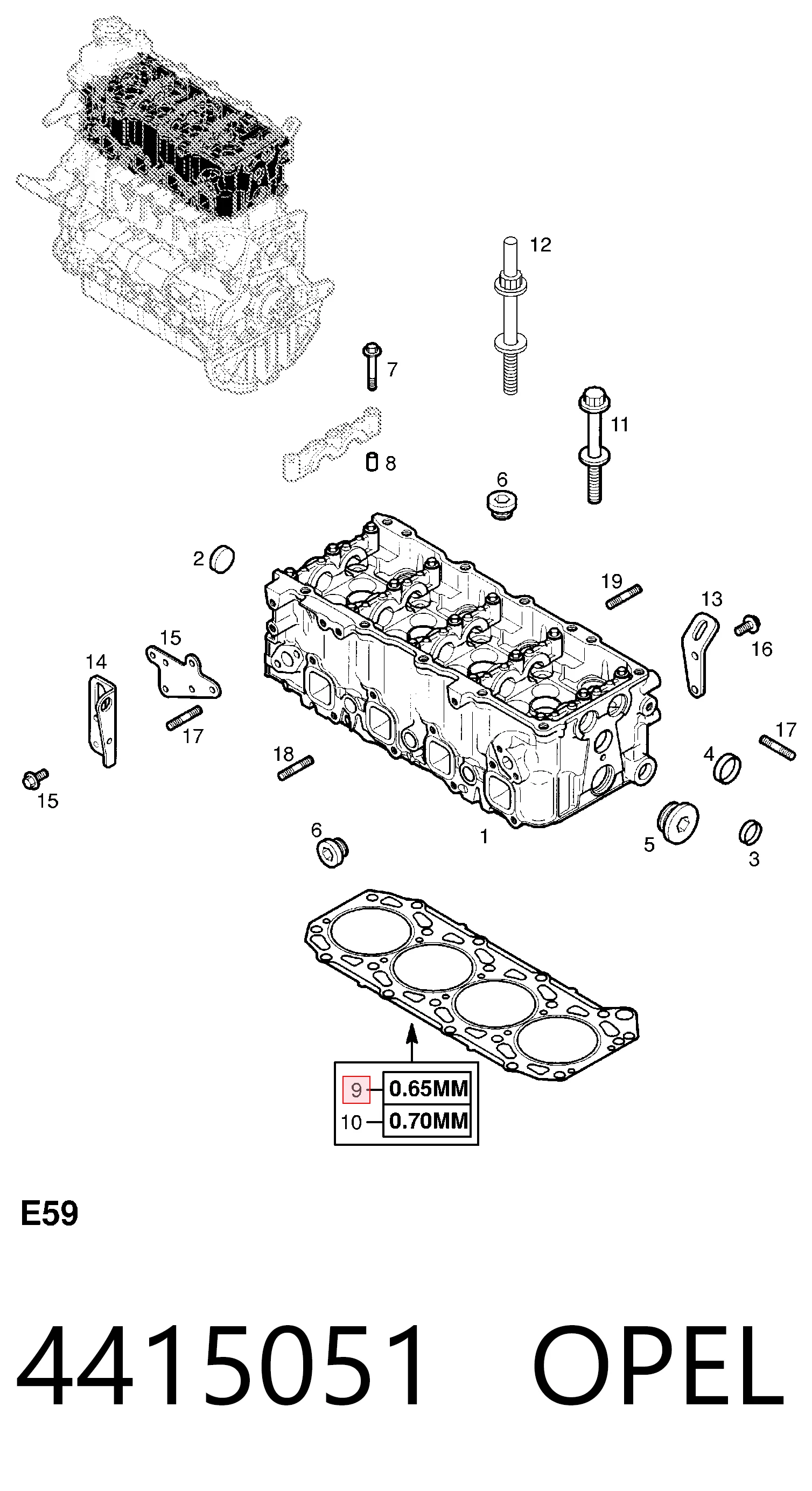 Прокладка головки блока циліндрів (ГБЦ) NIPPON MOTORS 11044VC100