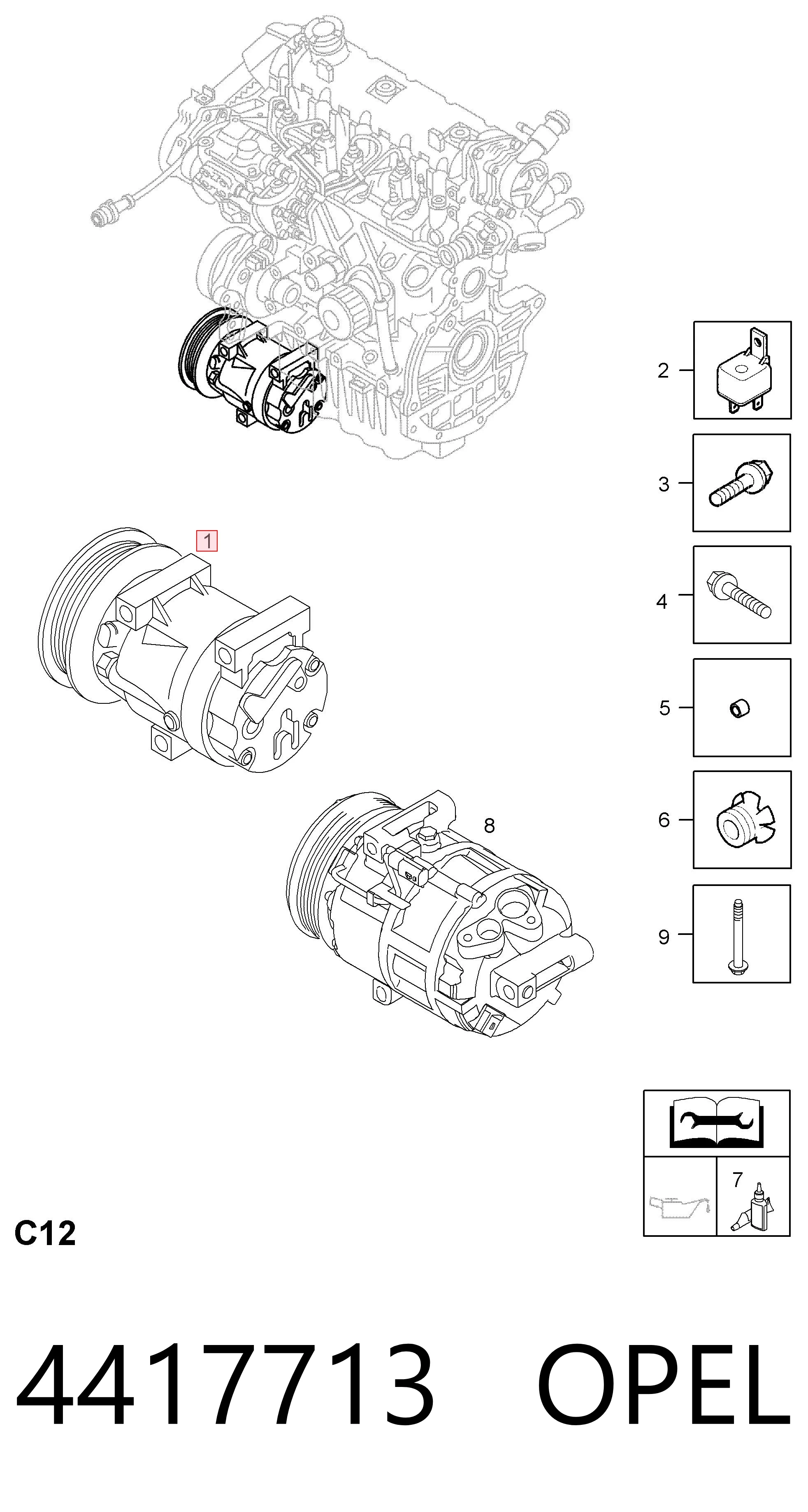 4417713 Opel Компресор холодоагенту