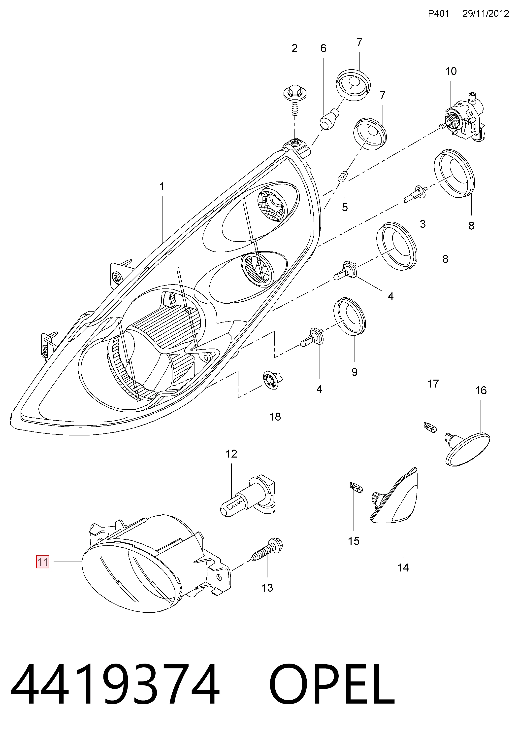Купити Фара протитуманна, ліва Nissan Qashqai +2 I J10