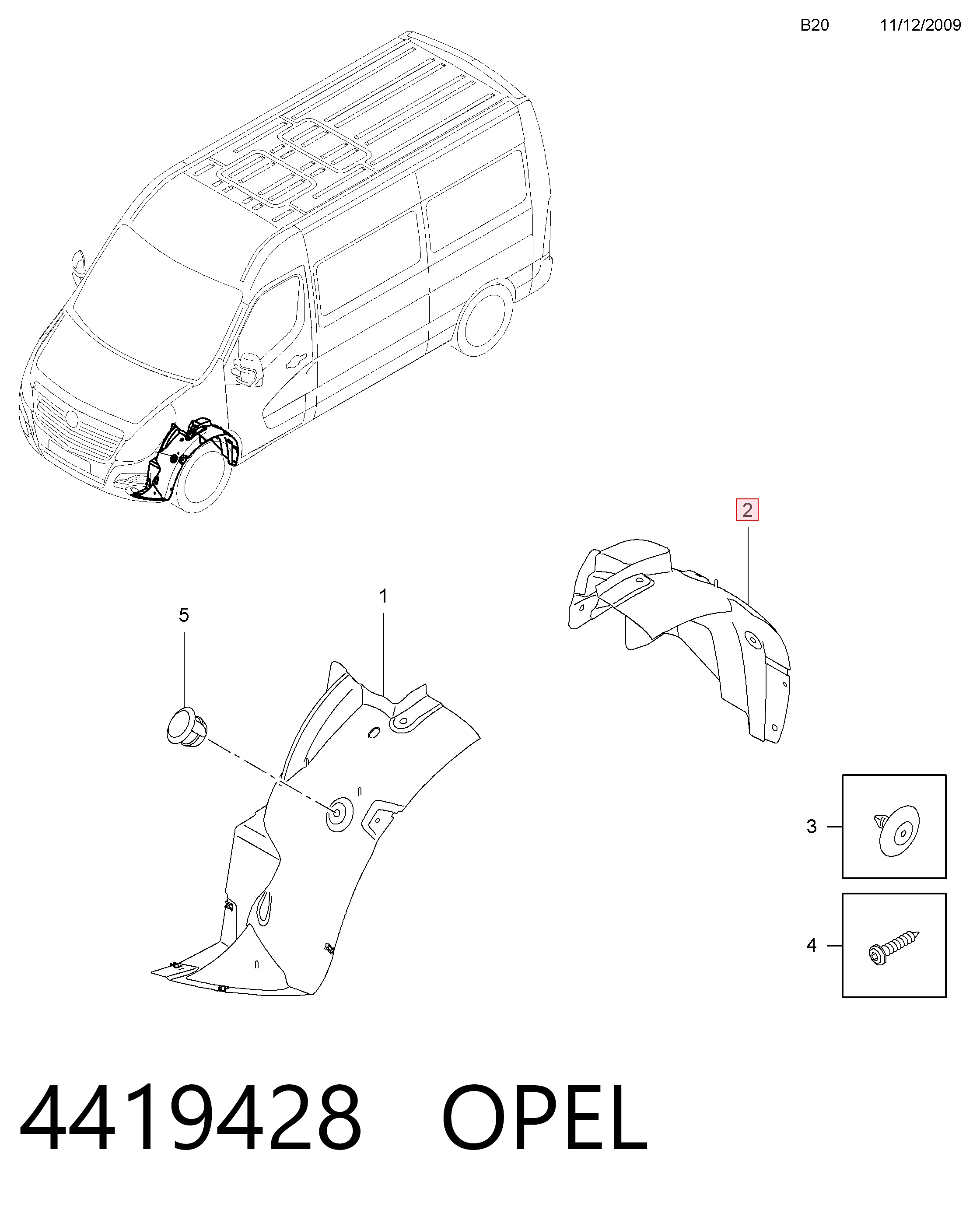 93197506 Renault (RVI) Підкрилок переднього крила, правий задній