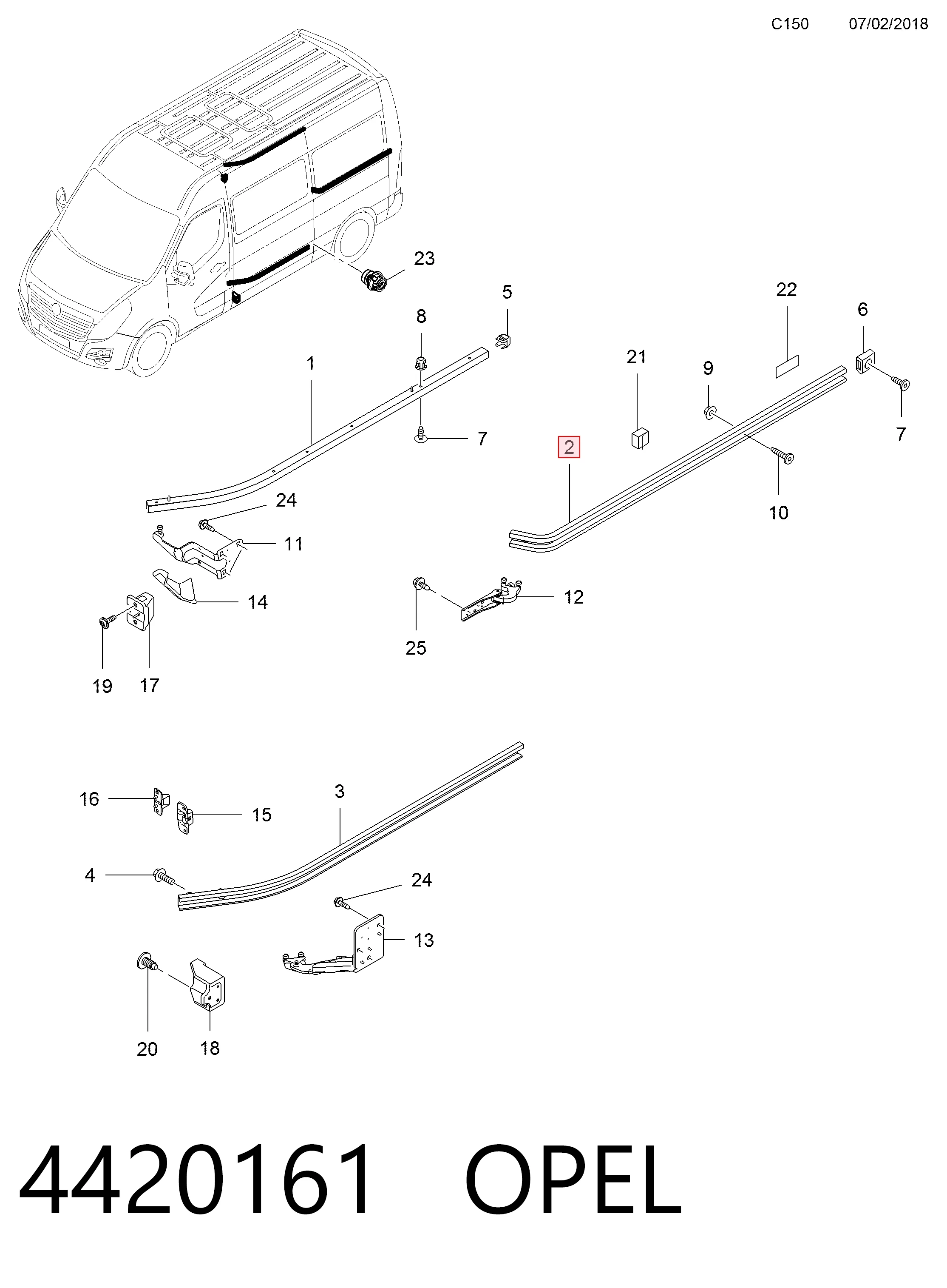 Рейка направляюча зсувної двері, центральна права Nissan/Infiniti 7639000Q0G ціна, від 167.79 USD