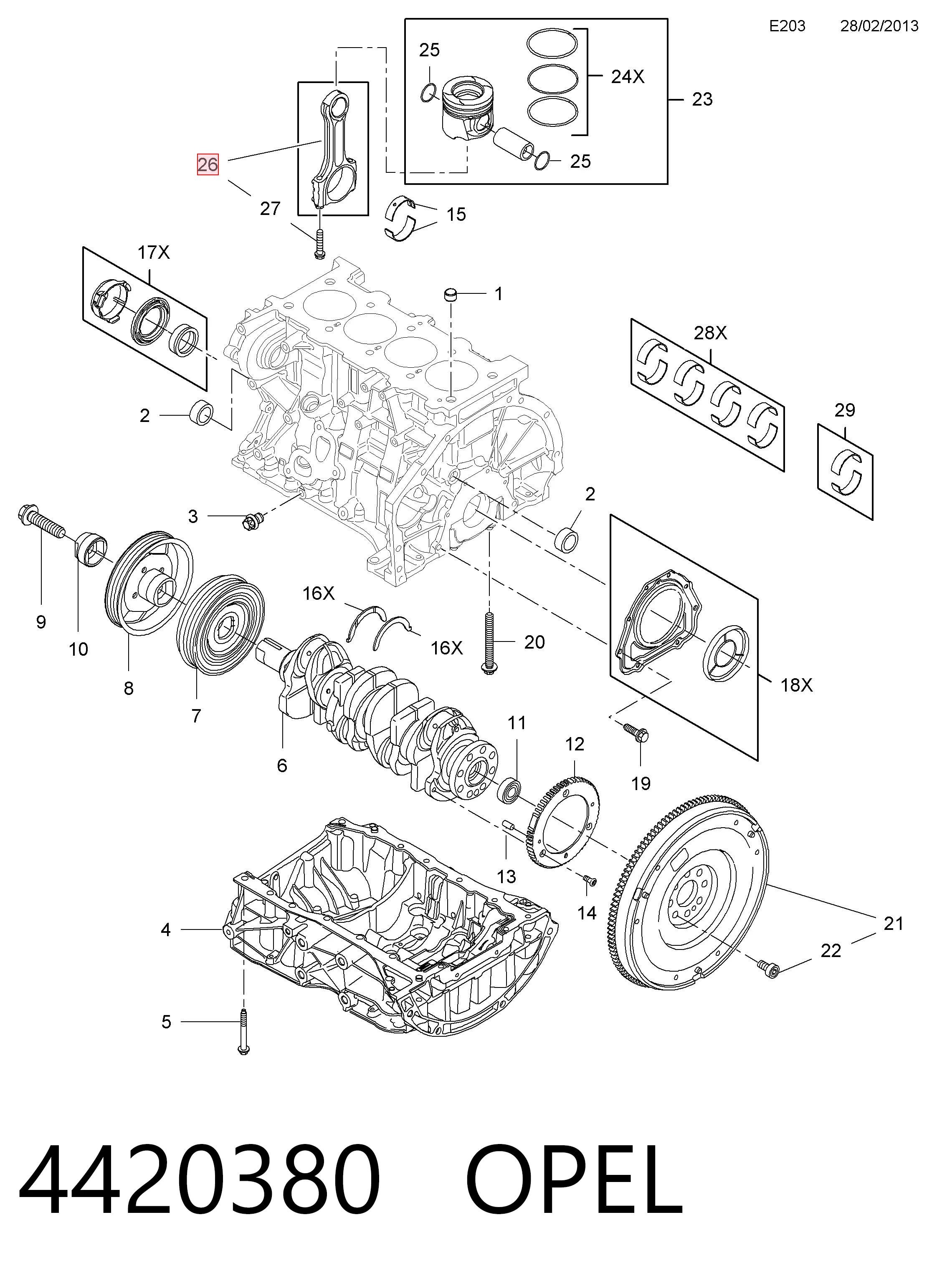 Шатун поршня ДВЗ Engitech ENT072013 ціна, від 46.61 USD