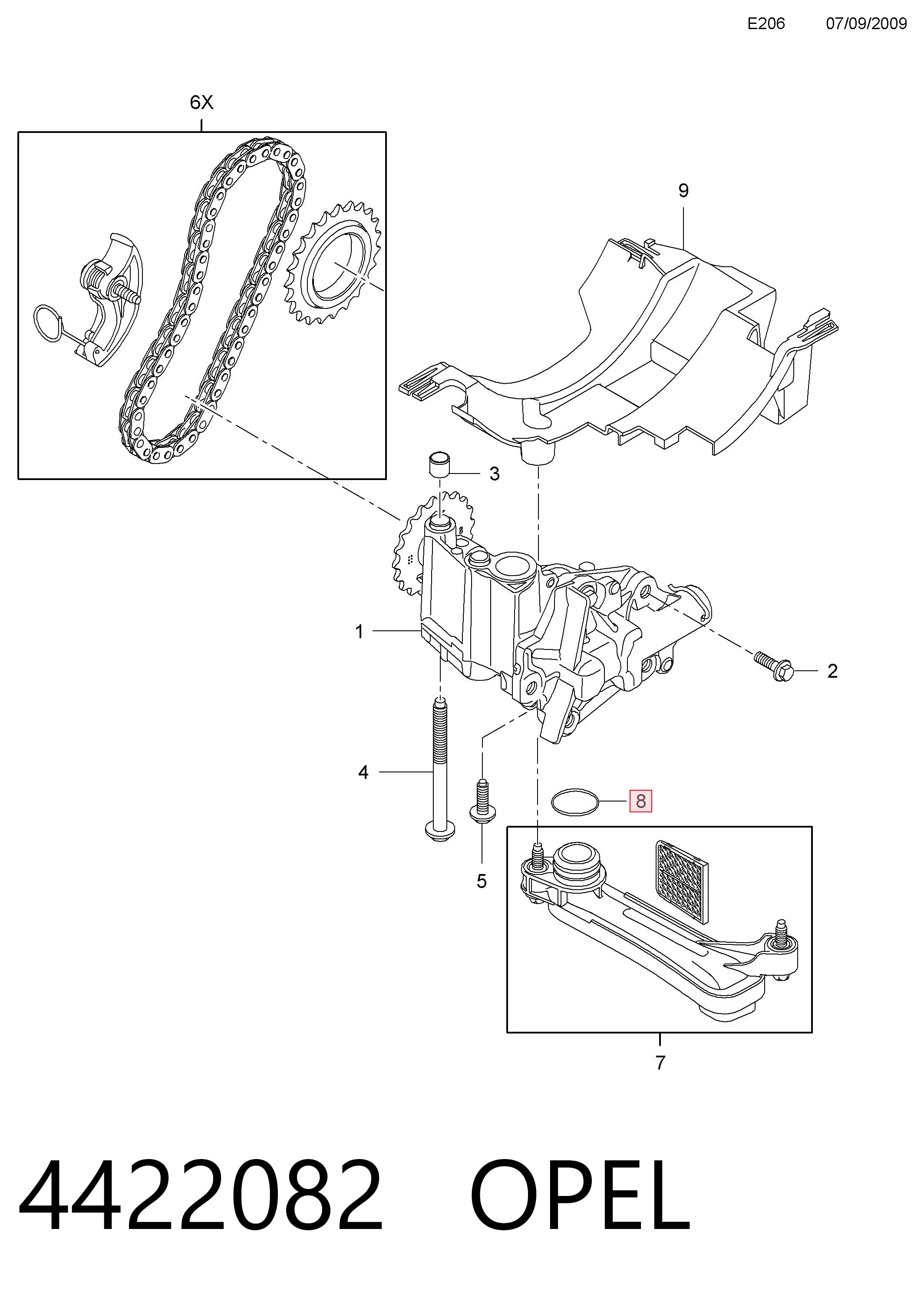 Прокладка маслозабірника Opel 95516095