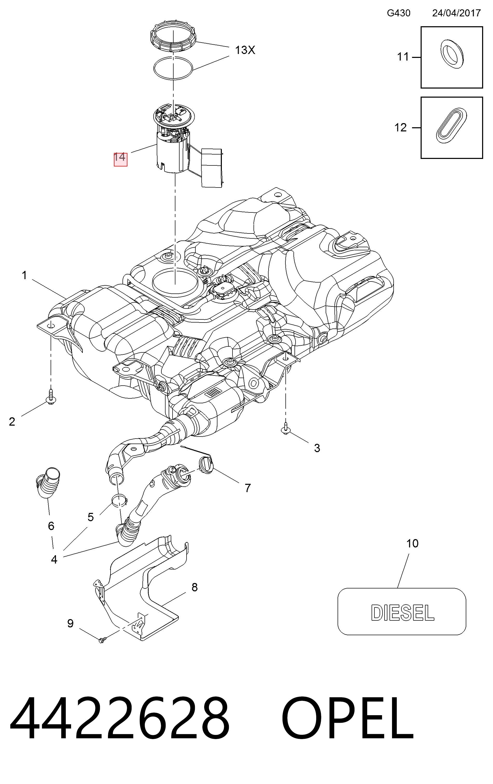 4422628 Opel Електробензонасос