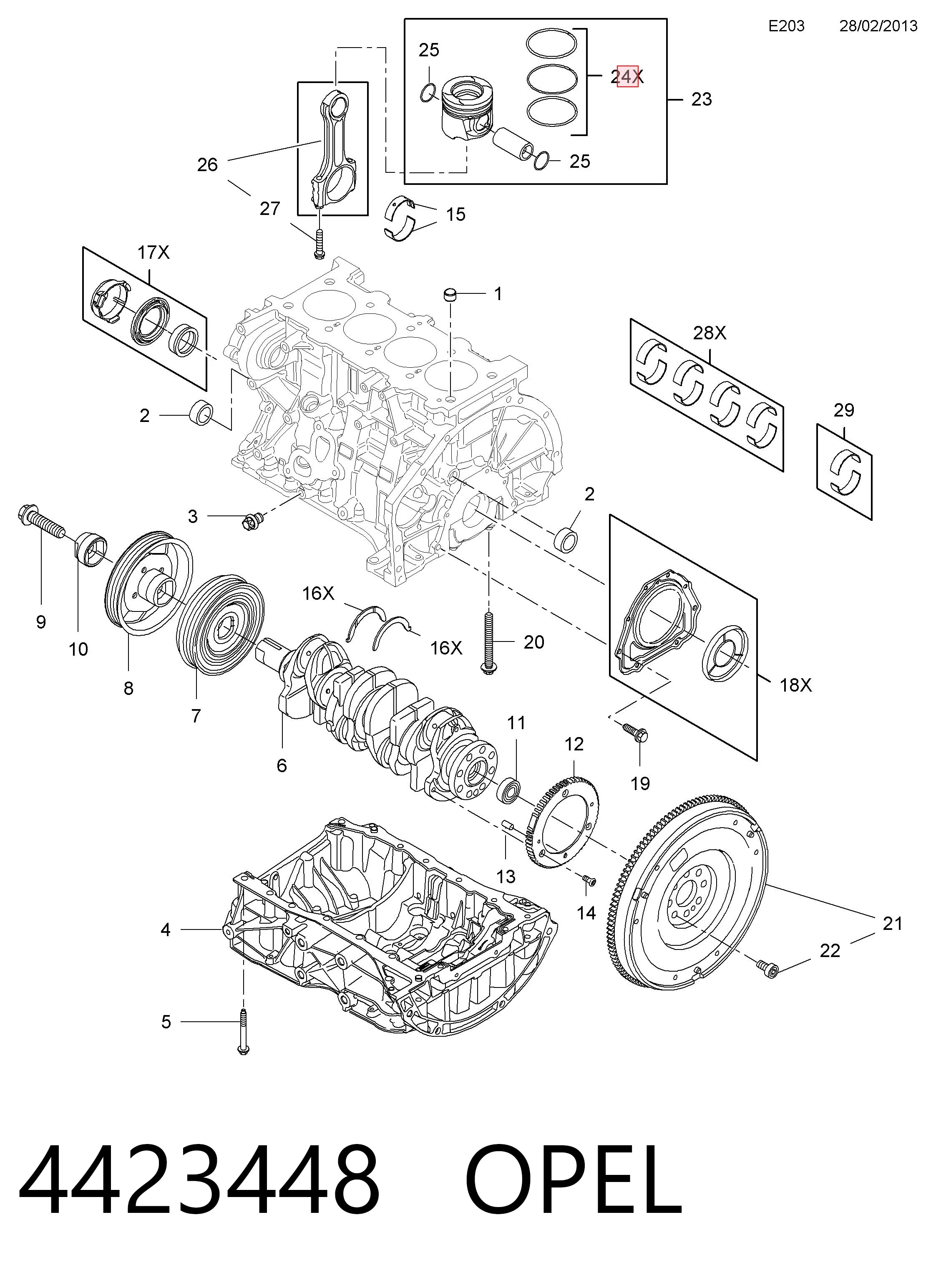 Кільця поршневі на 1 циліндр, STD. FAI PR268000 ціна, від 44.89 USD
