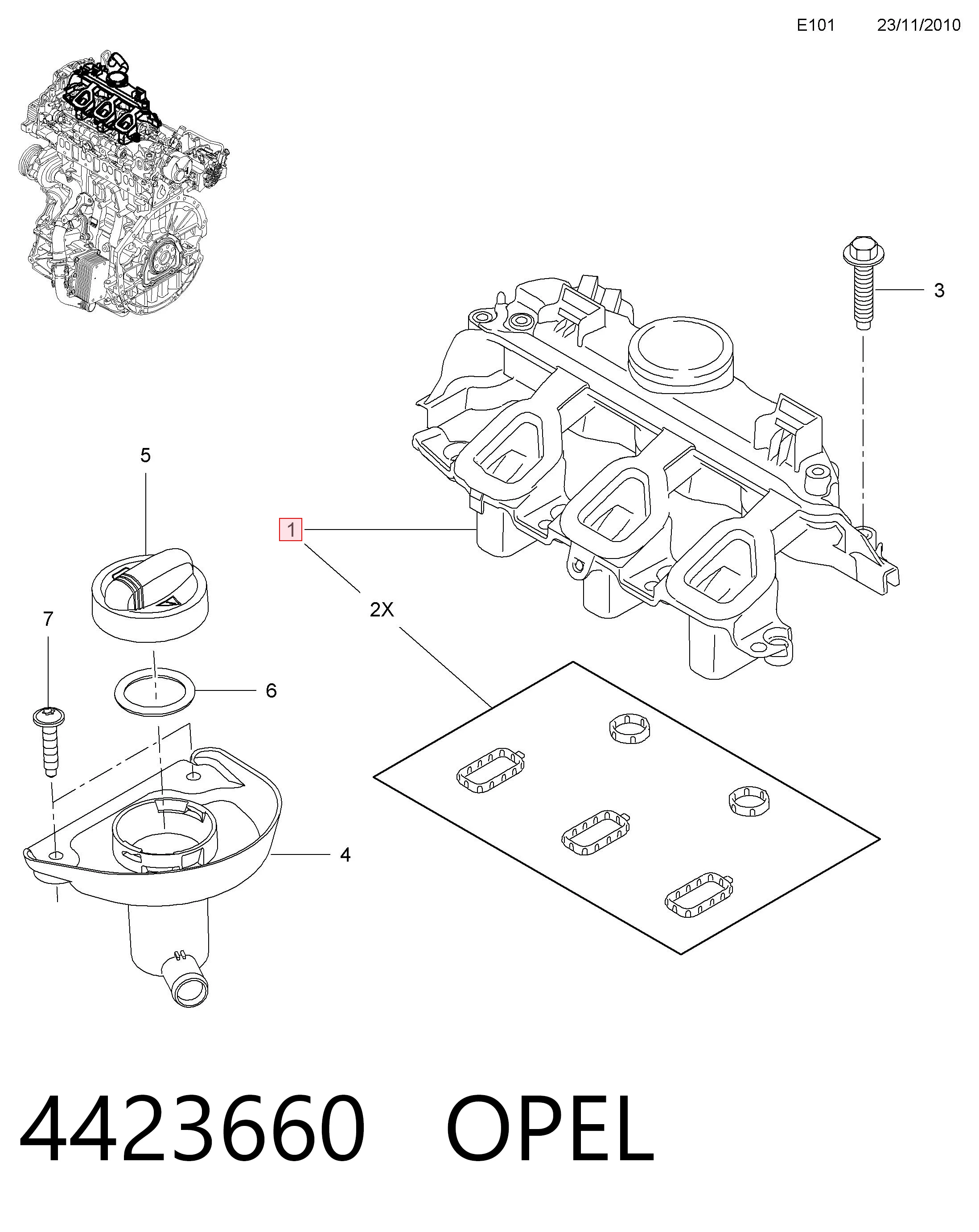 Масловіддільник / сепаратор системи вентиляції картера Opel 95519045 ціна, від 183.42 USD