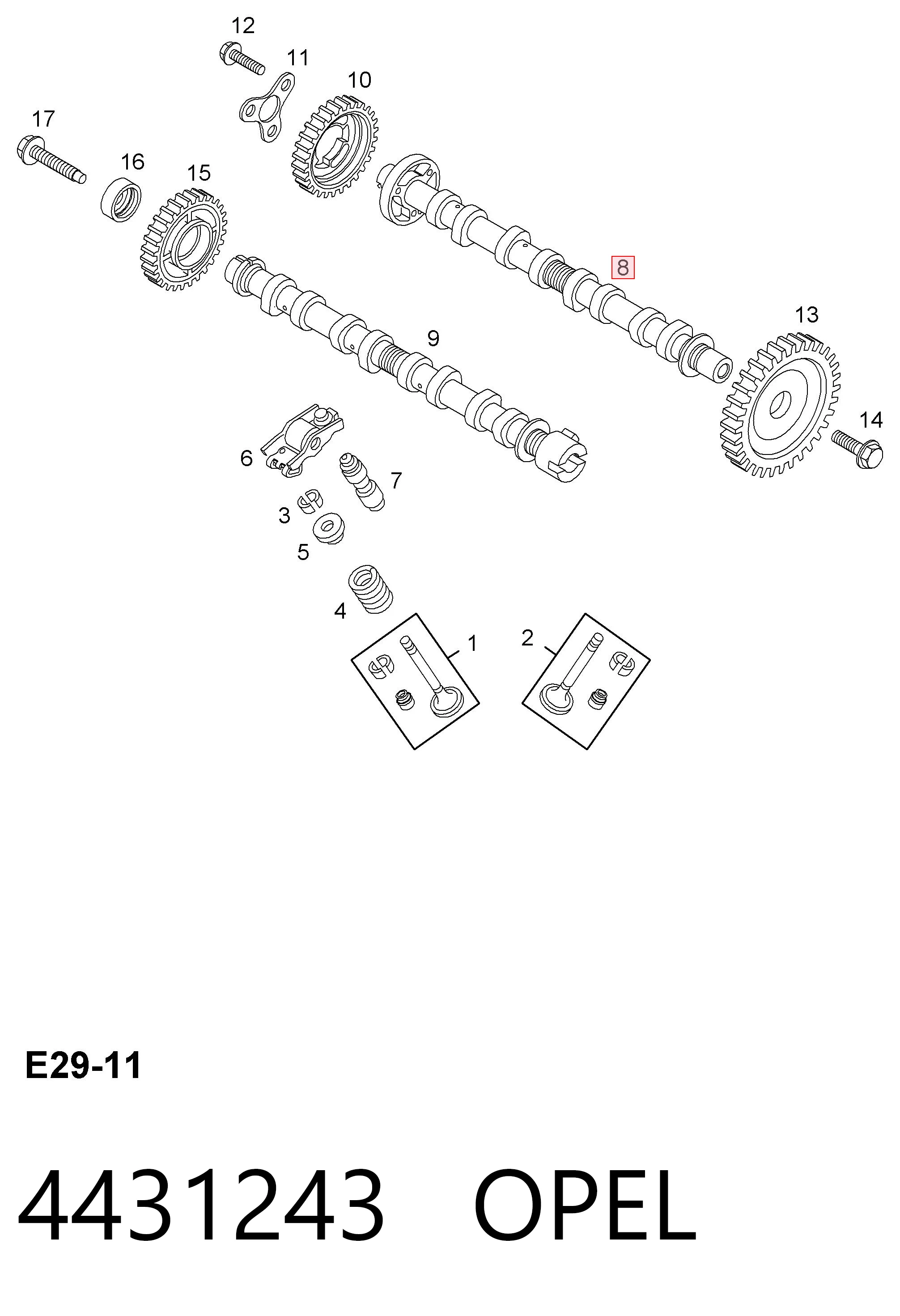 93198463 Peugeot/Citroen Шток двигуна, випускний