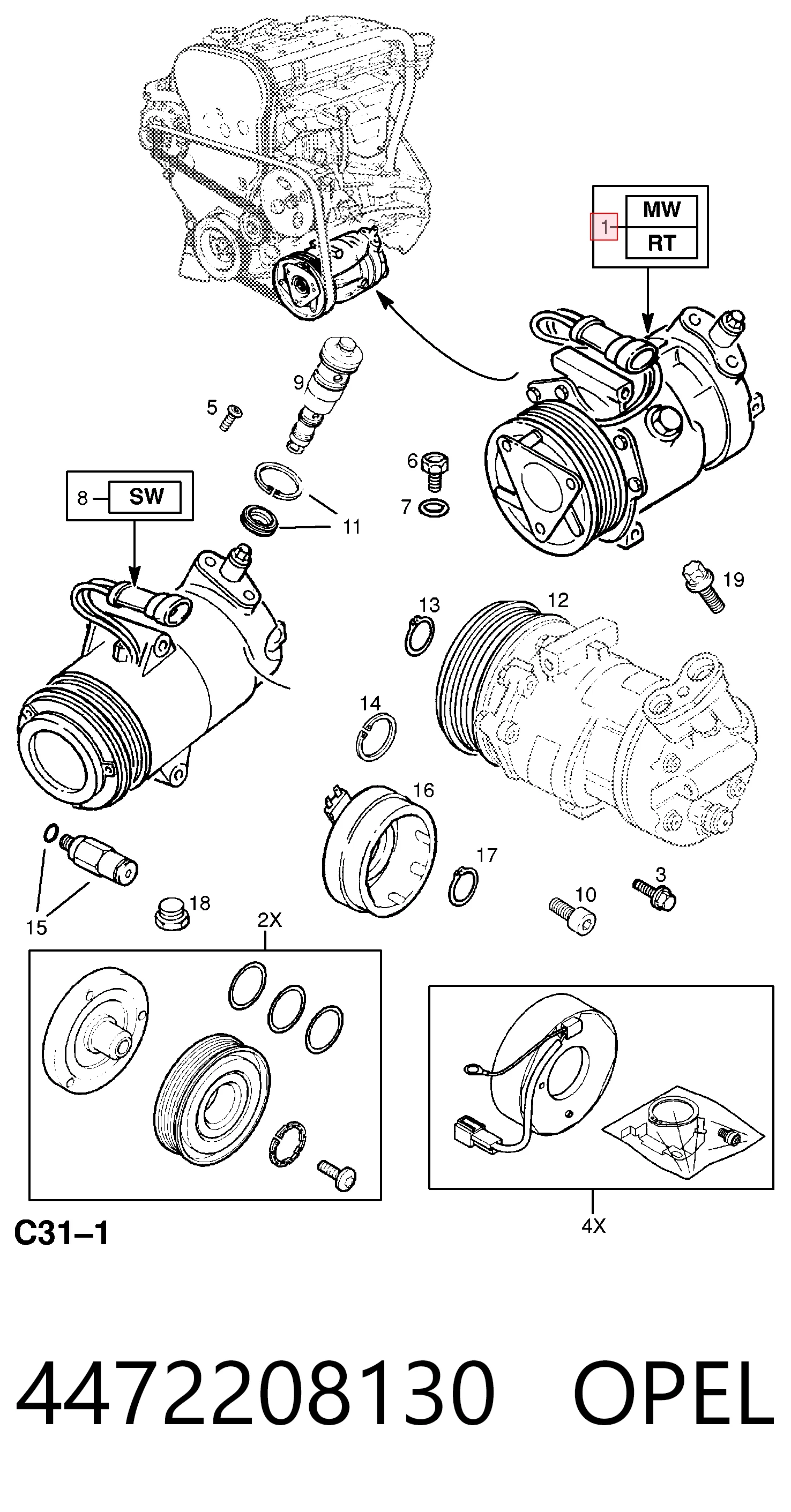 4472208130 Opel Компресор холодоагенту
