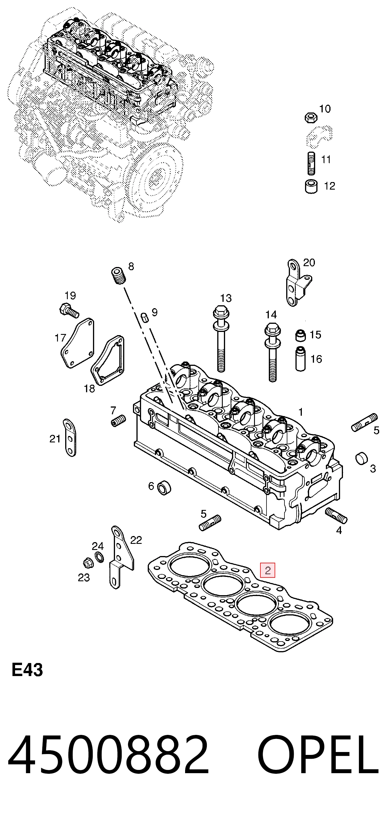 Прокладка ГБЦ Renault (RVI) 7701044224 ціна, від 22.82 USD
