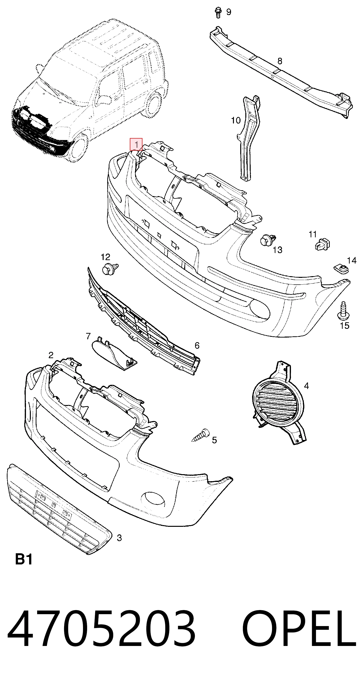 Купити 9210134 General Motors Буфер (бампер) передній