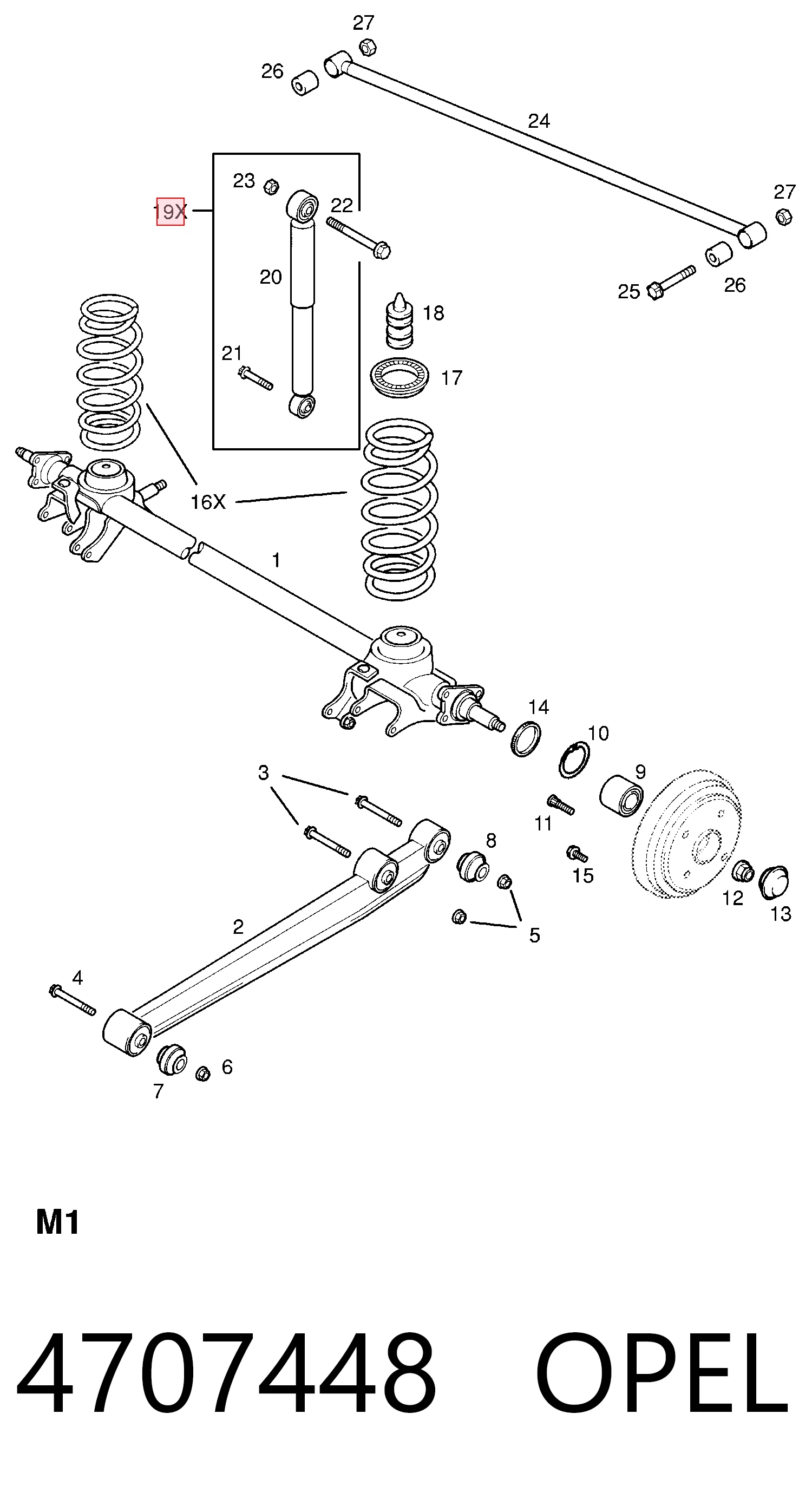 Амортизатор задній Opel Agila A хетчбек (H00) (2000 - 2007) ціна, від 40.39 USD