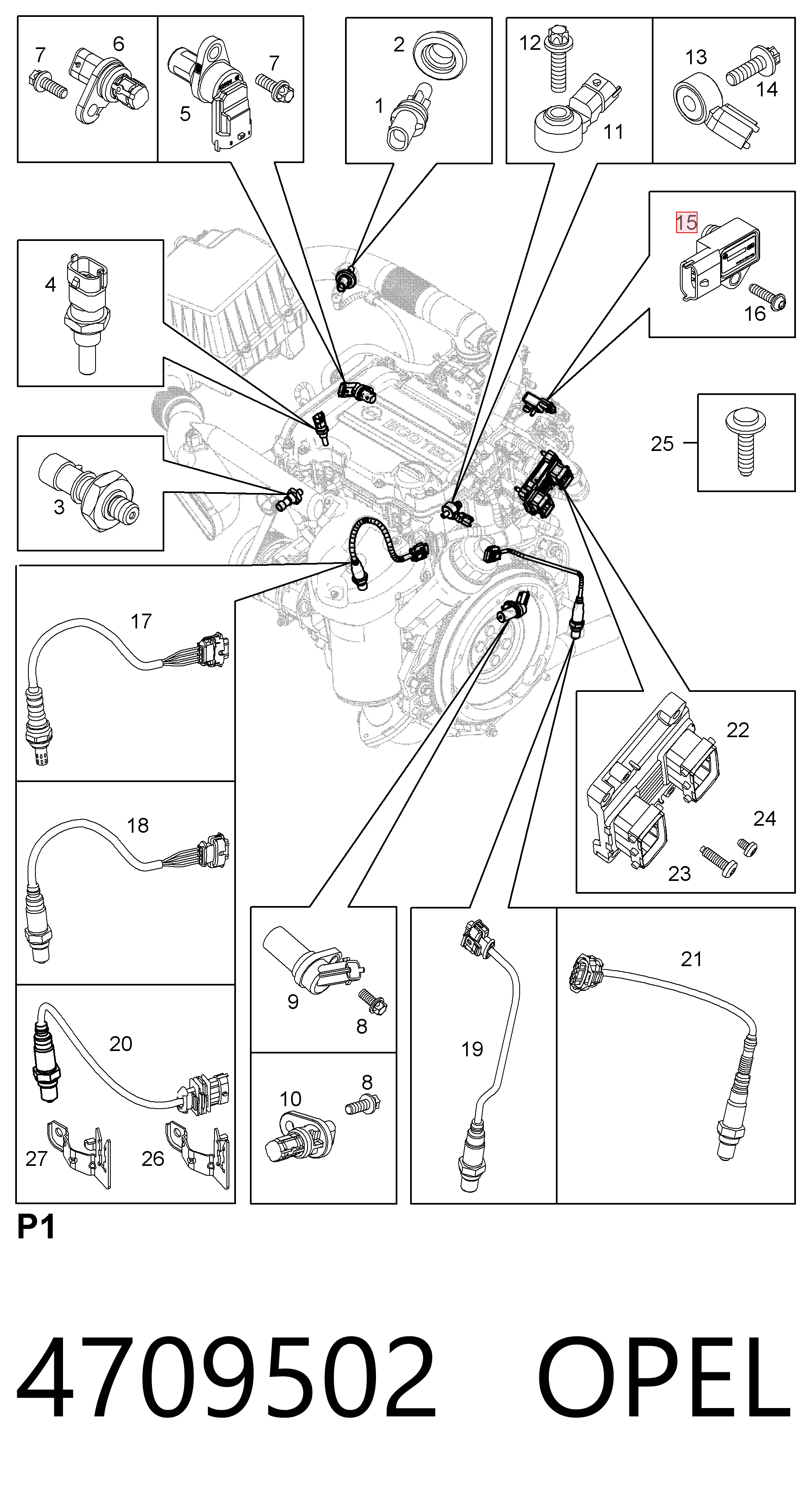 4709502 Opel Датчик наддува
