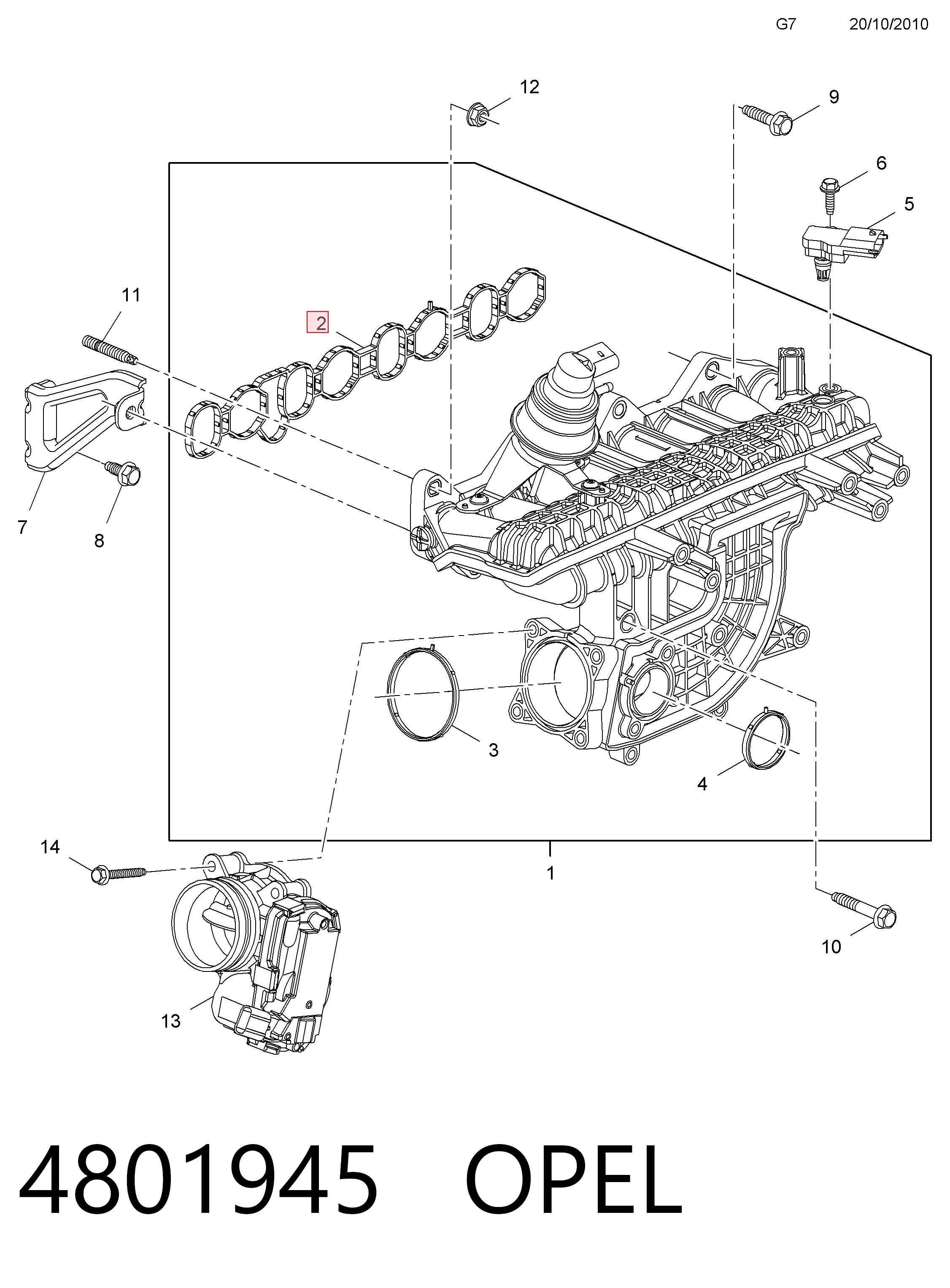 Прокладка впускного колектора General Motors 4801945 ціна, від 23.43 USD