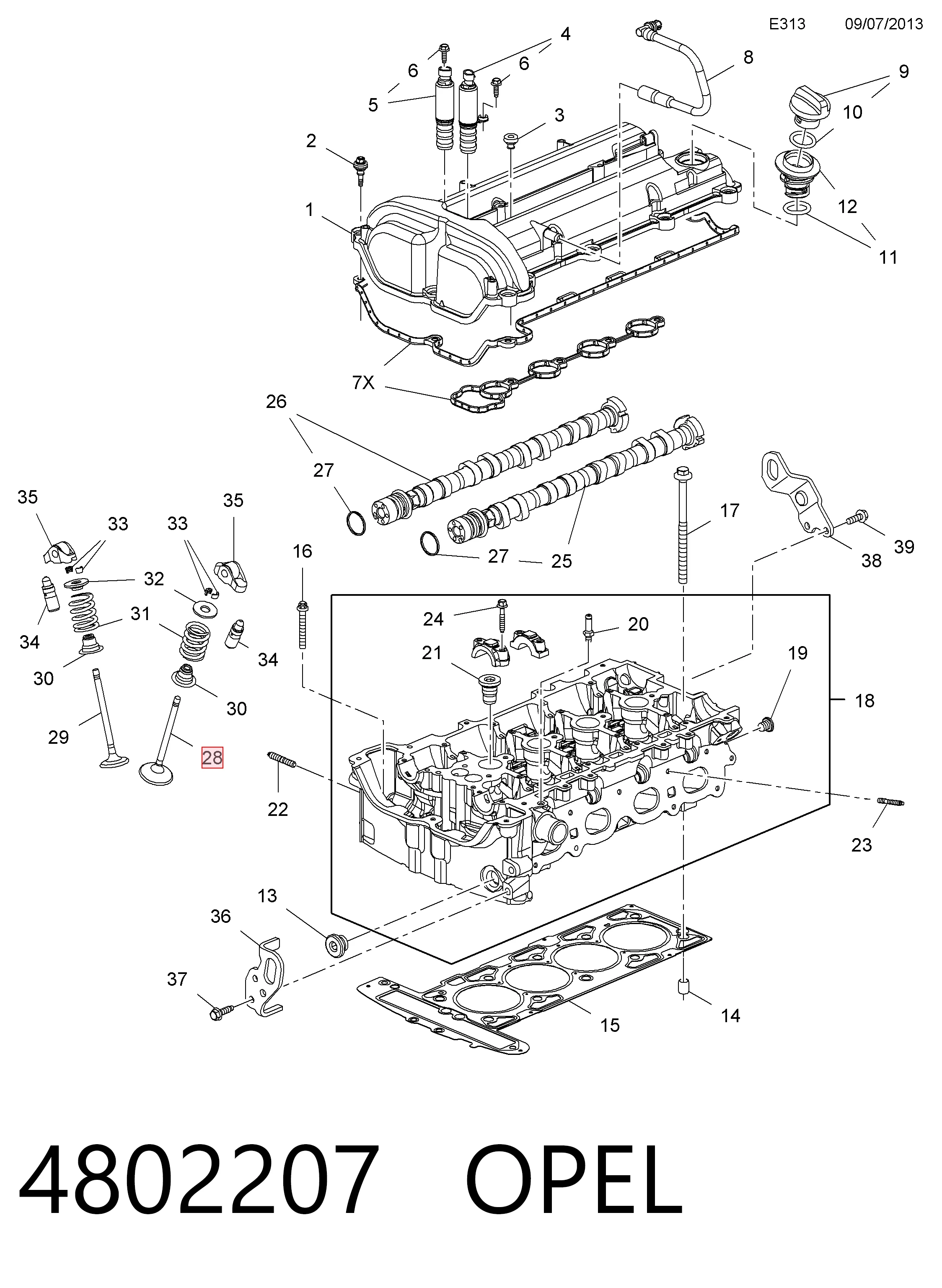 12667225 Peugeot/Citroen Клапан впускний