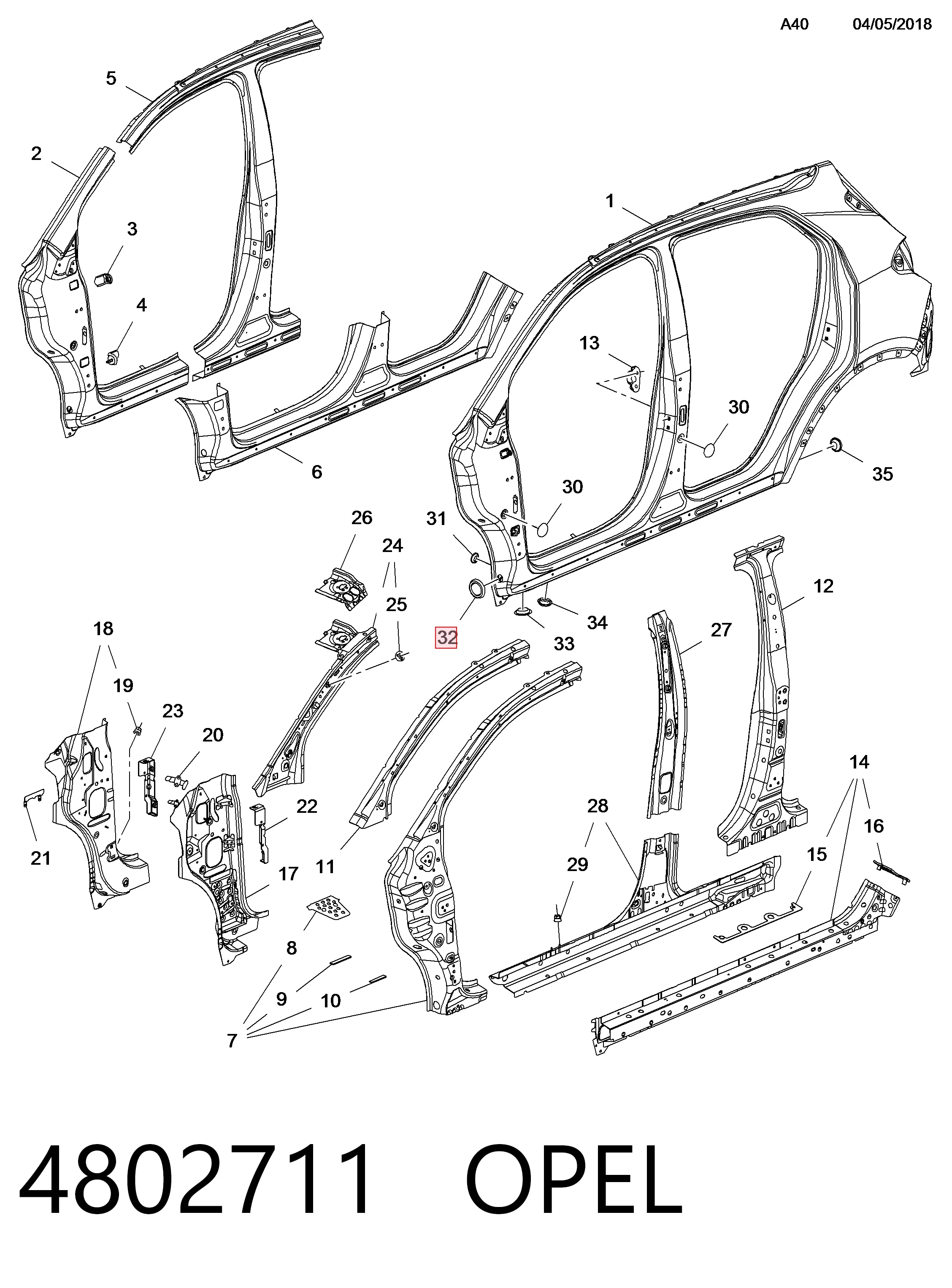 94535990 Peugeot/Citroen Заглушка поріга