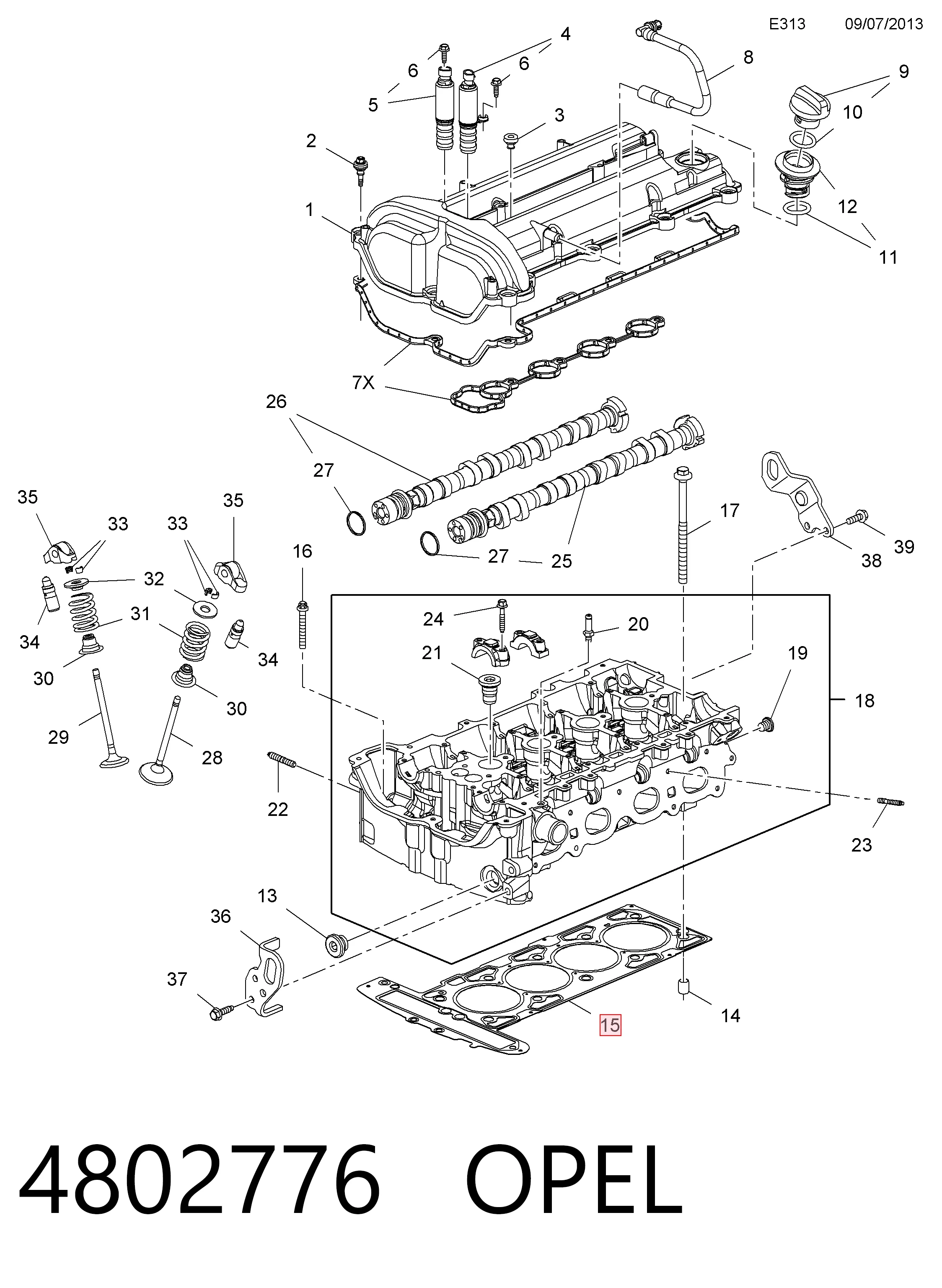 Прокладка під головку на Chevrolet Captiva II C140