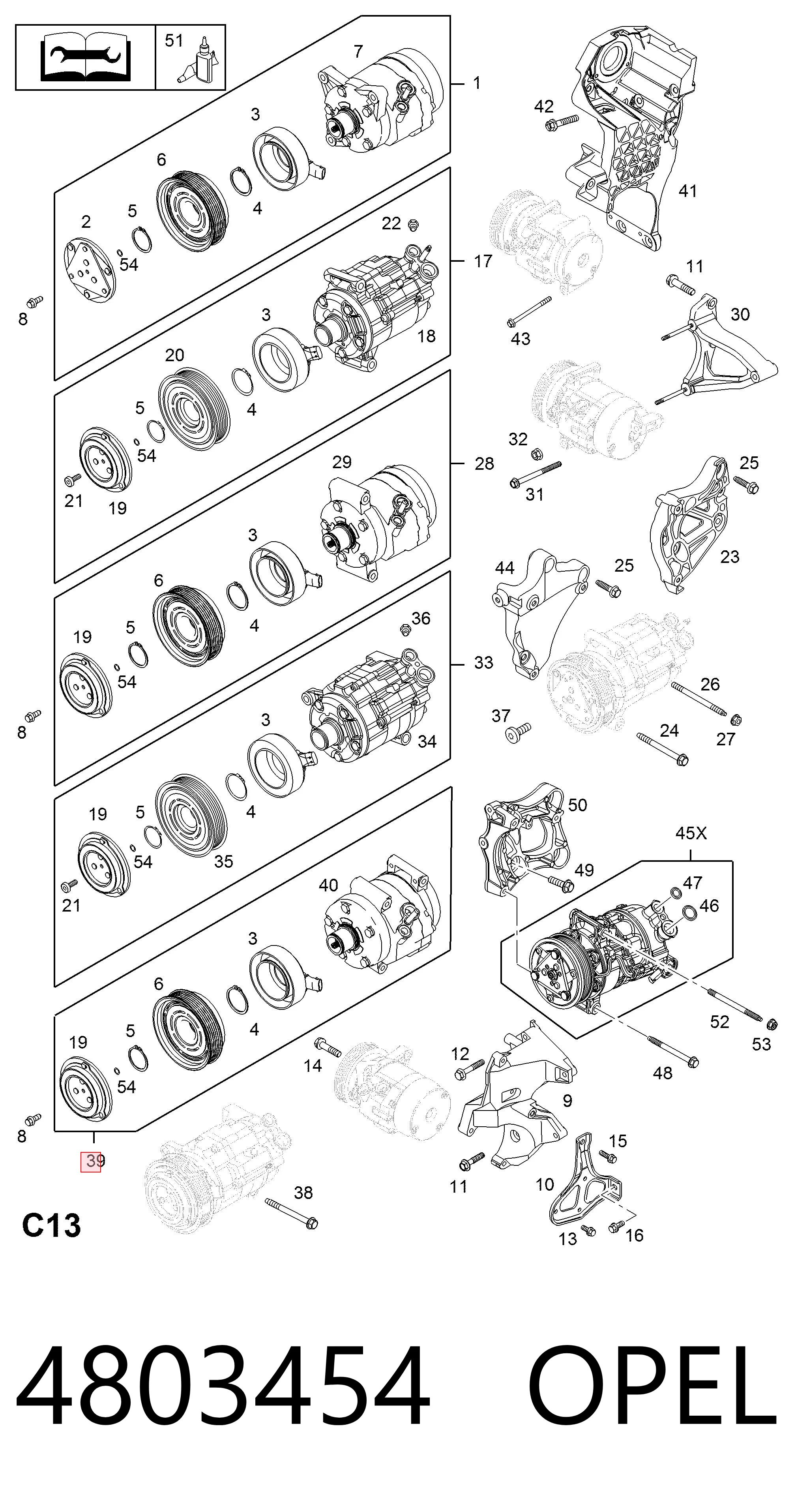 4803454 Opel Компресор холодоагенту
