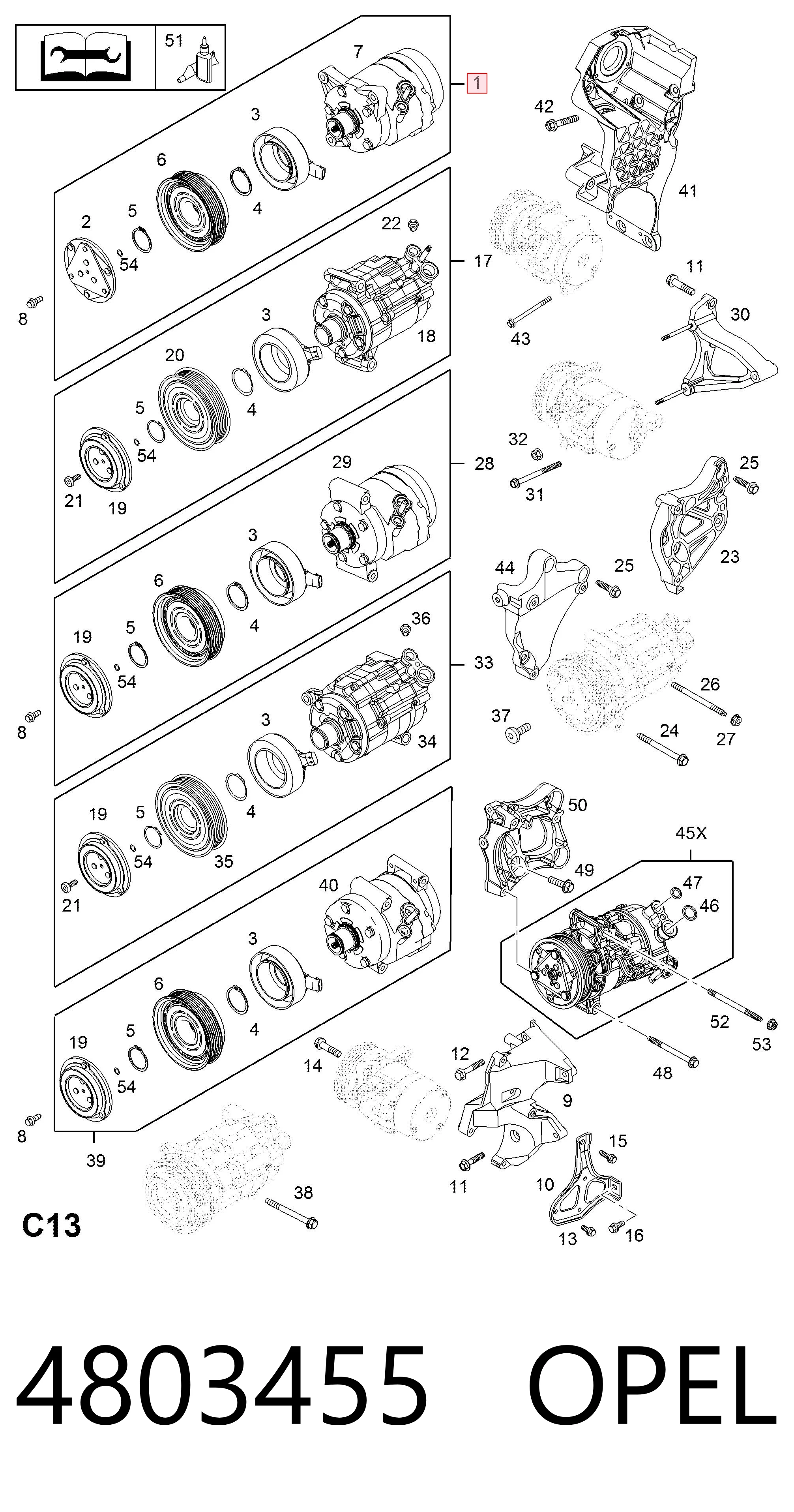 4803455 Opel Компресор холодоагенту