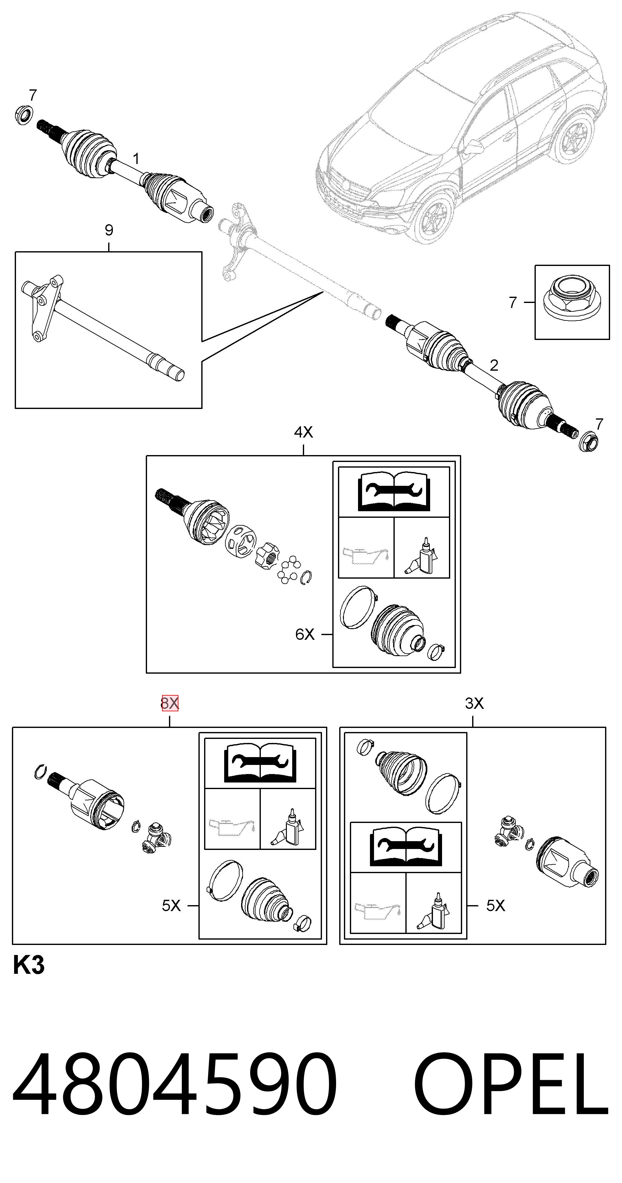 Шарнір кутових швидкостей передній лівий Driveshaft GM415 ціна, від 30.22 USD