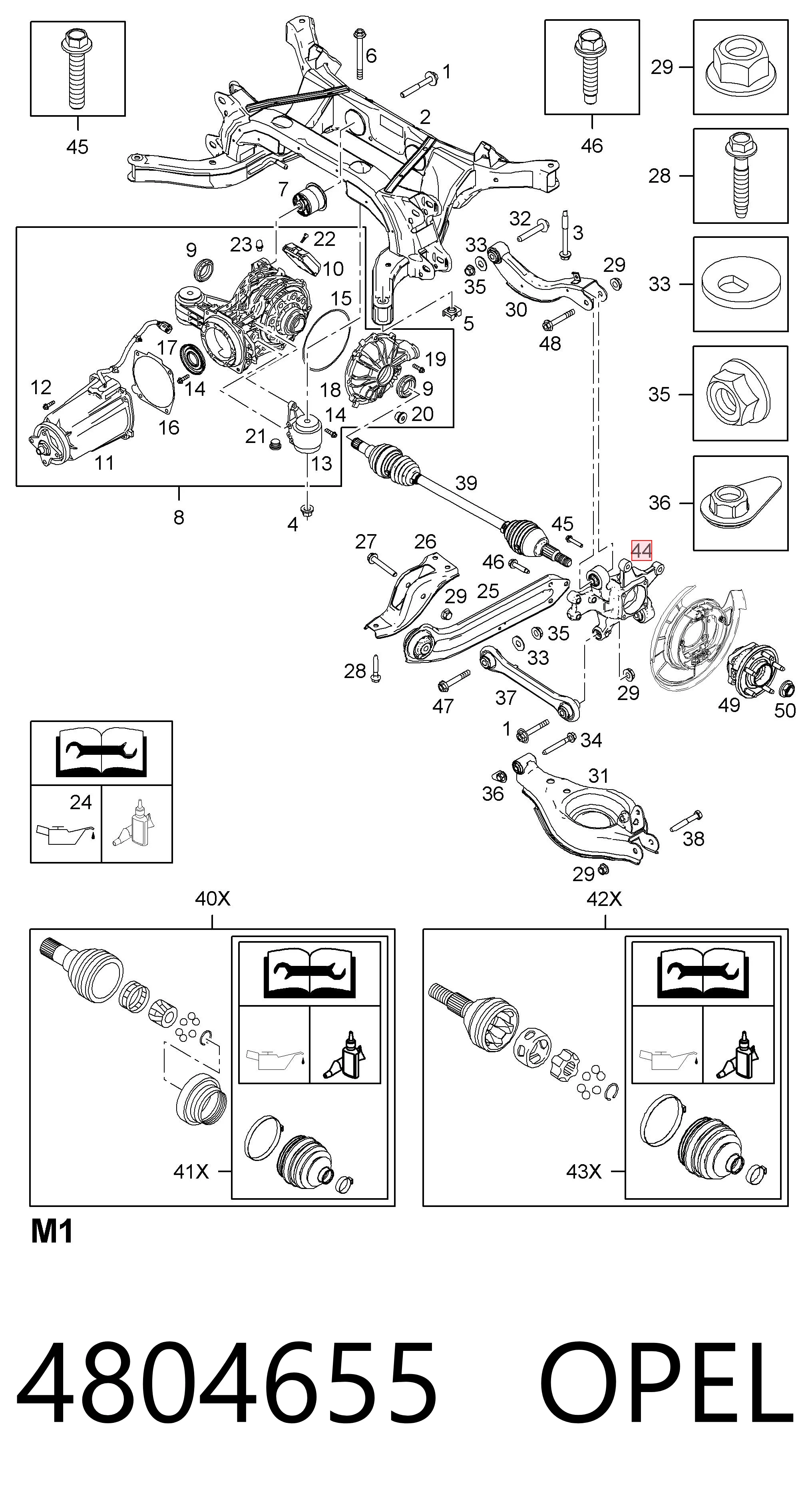 4804655 Opel Цапфа поворотна ліва