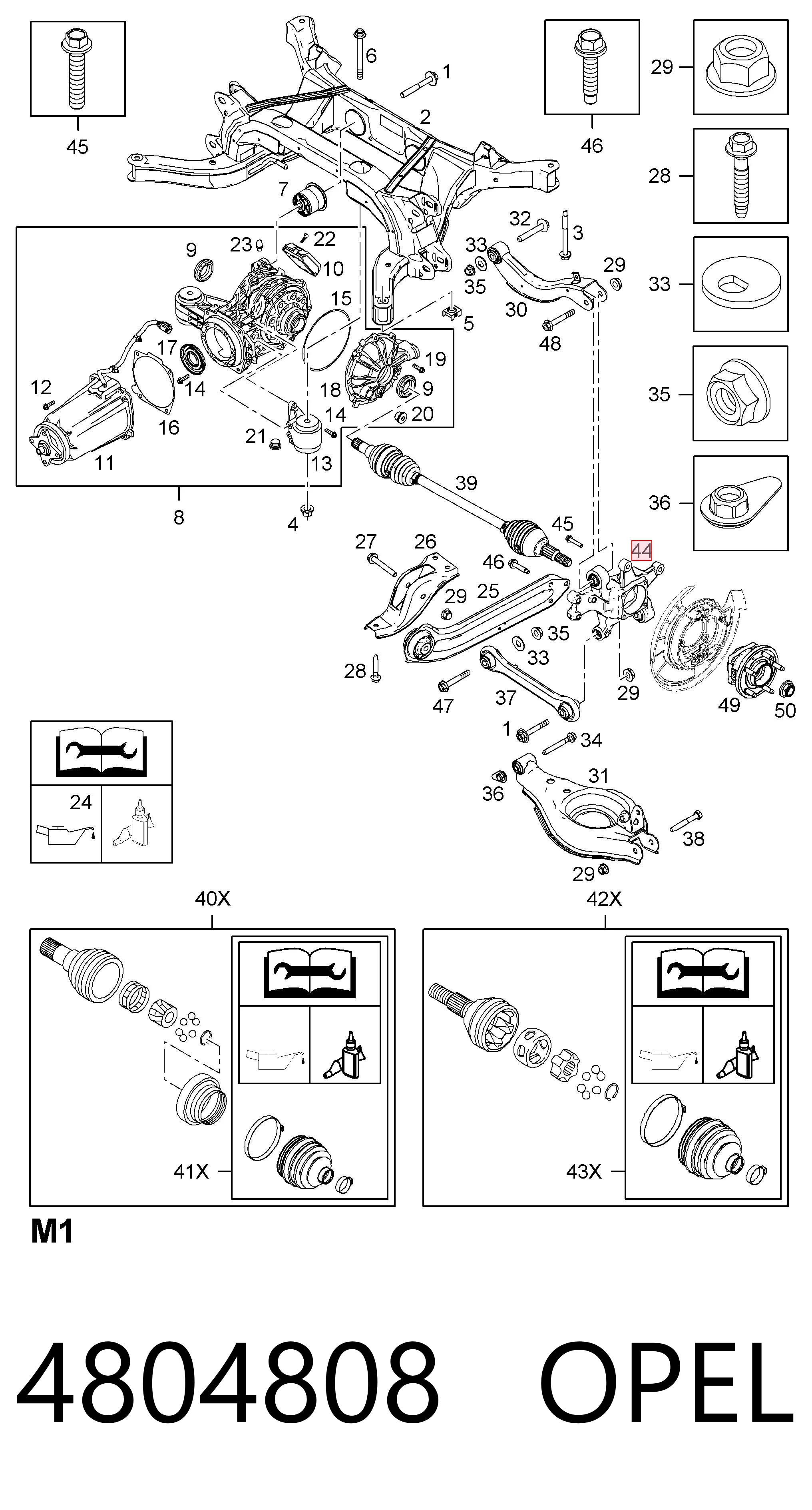 4804808 Opel Цапфа поворотна права