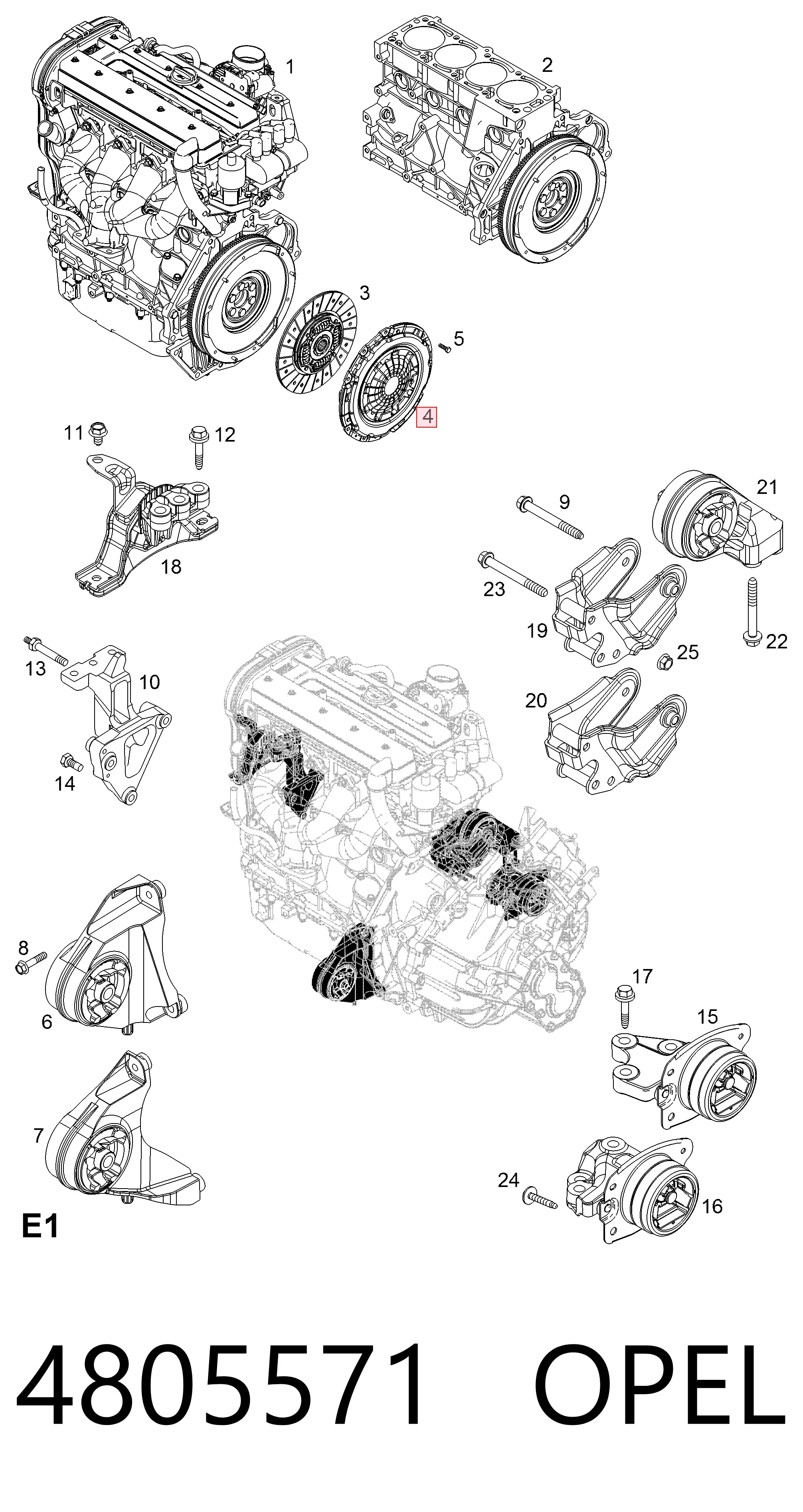  Корзина зчеплення Opel Antara 