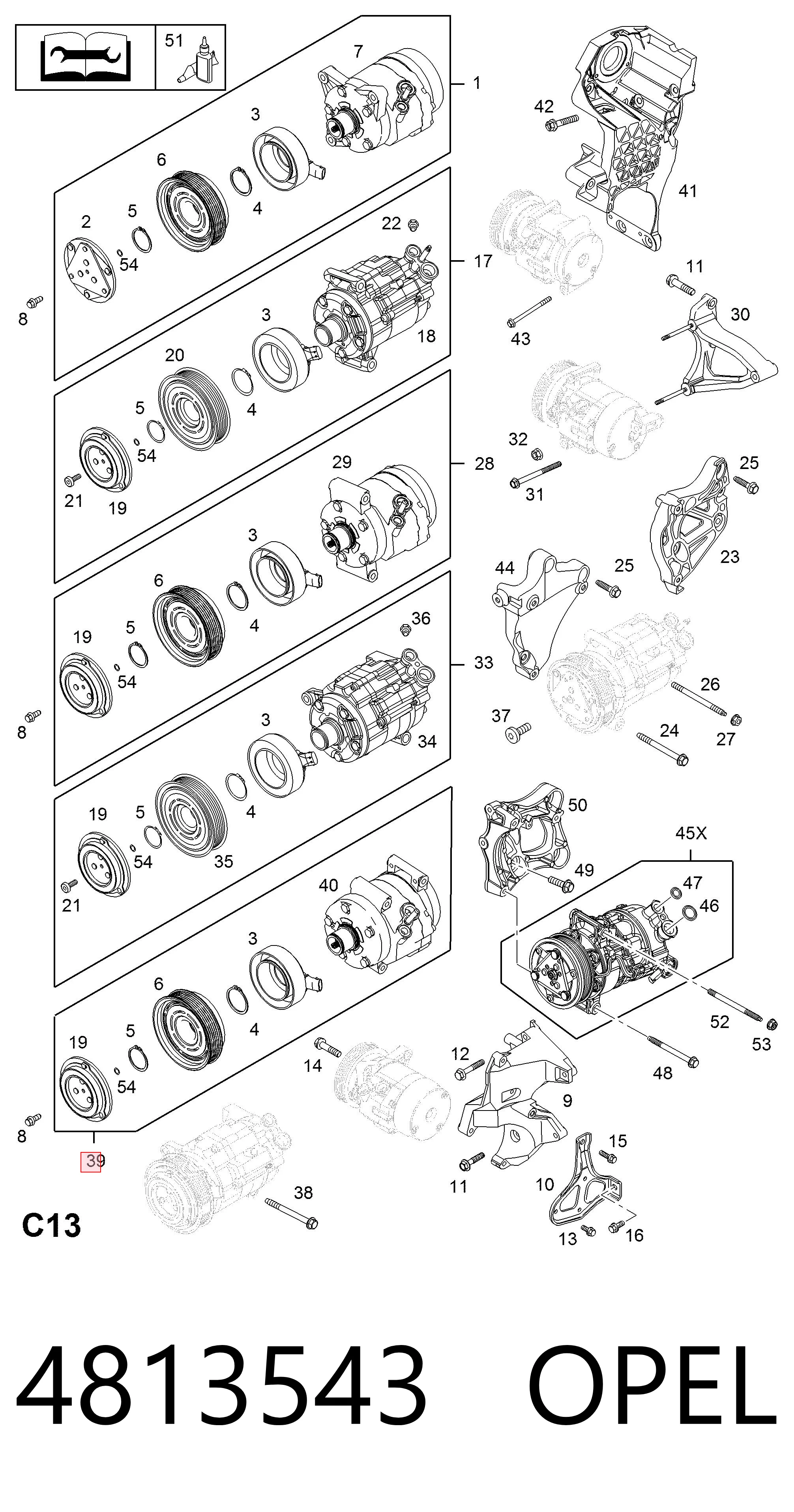 4813543 Opel Компресор холодоагенту