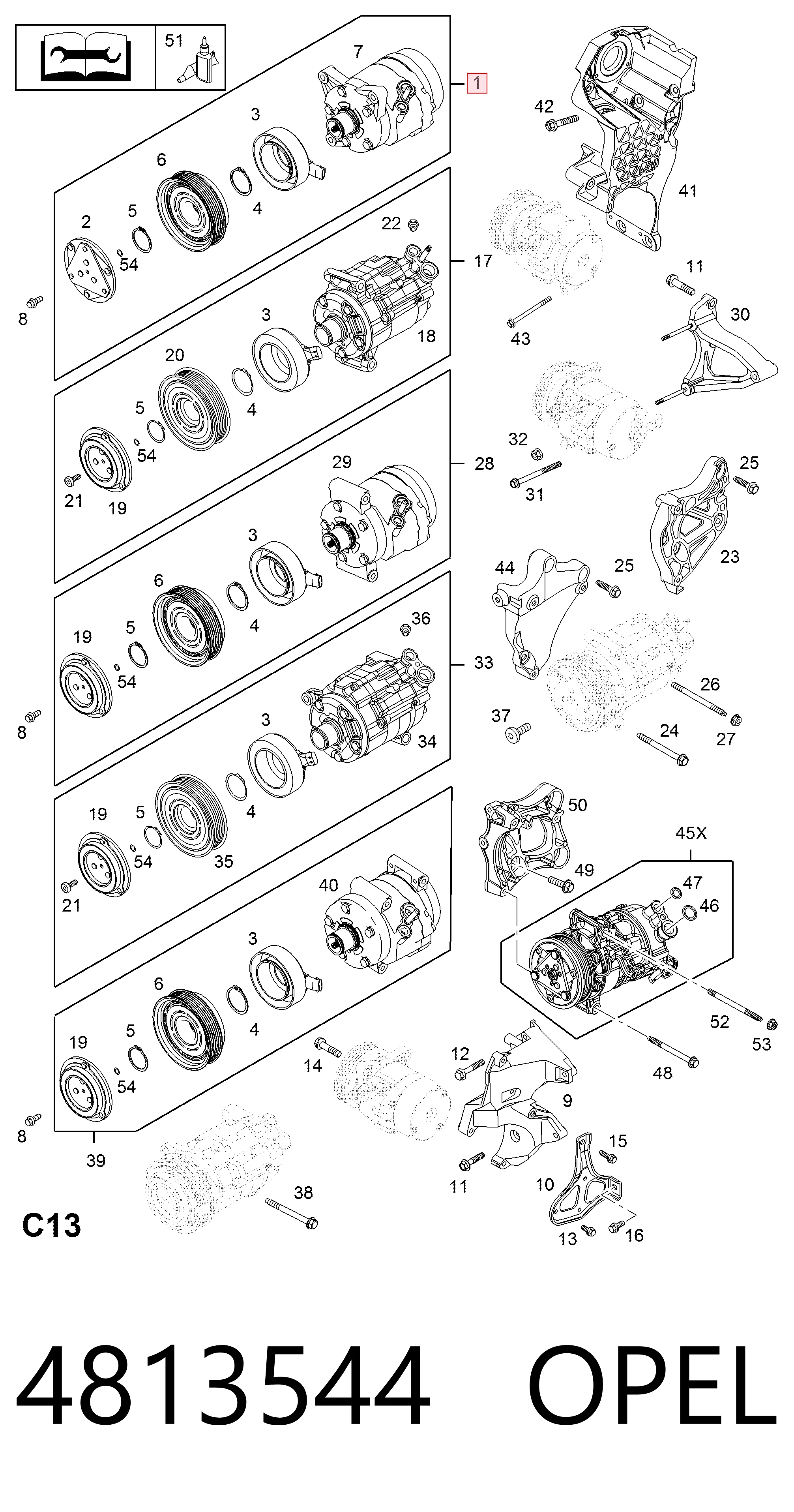 4813544 Opel Компресор холодоагенту