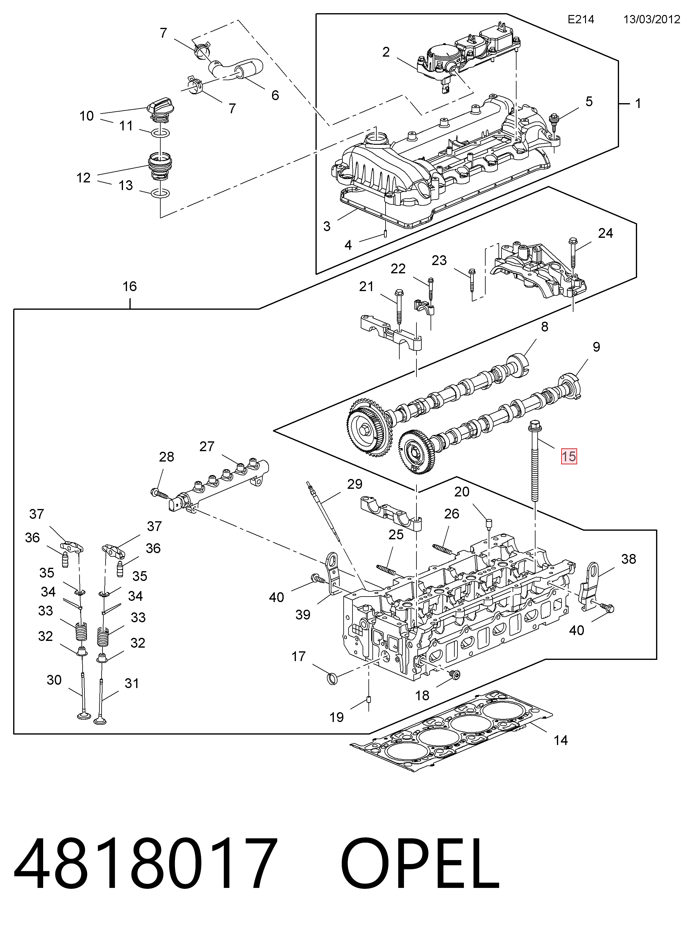 Болт головки блока циліндрів, ГБЦ General Motors 4818017 ціна, від 4.40 USD