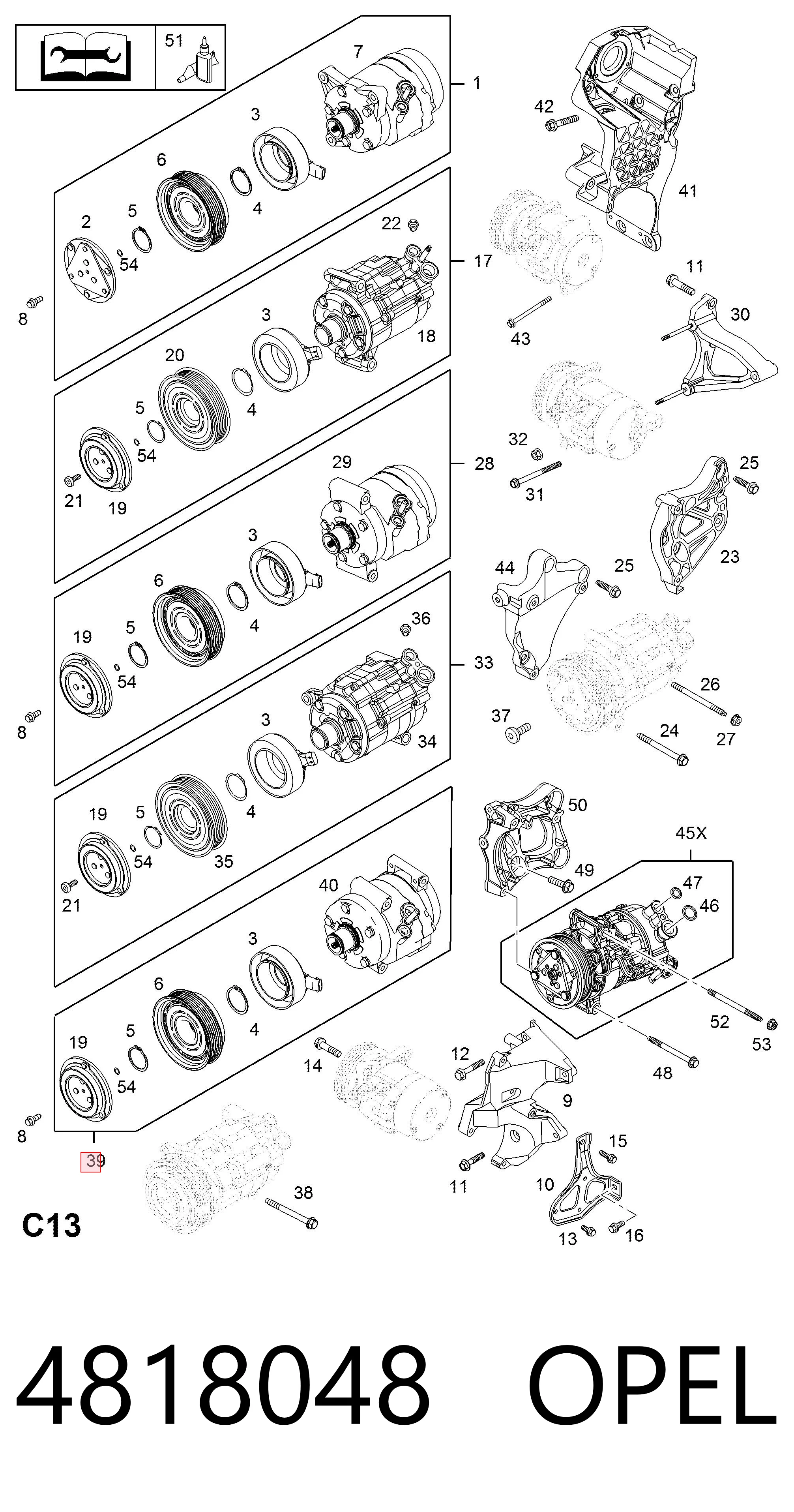 4818048 Opel Компресор холодоагенту