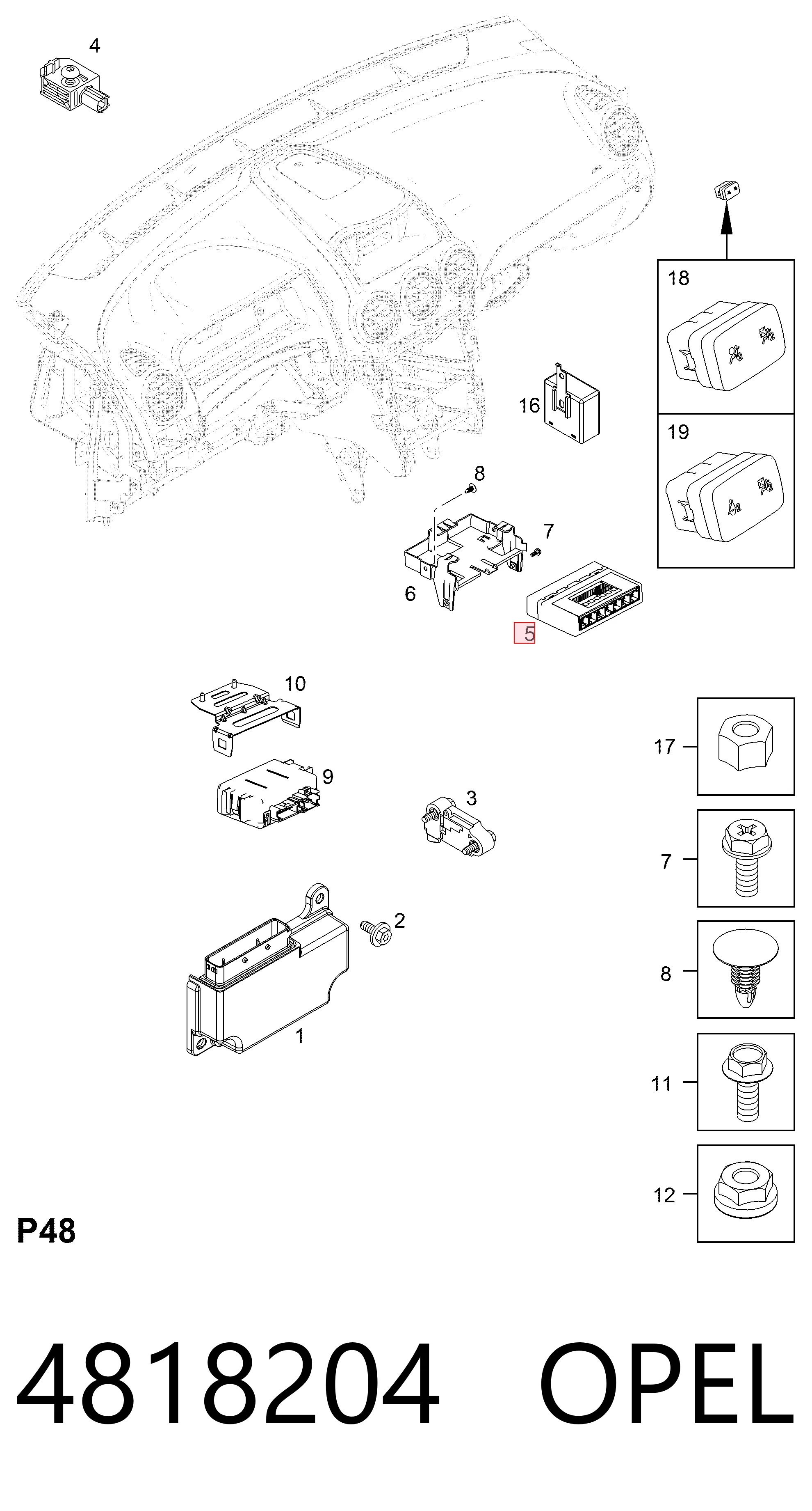 Блок комфорту Opel 20935350 ціна, від 44.34 USD