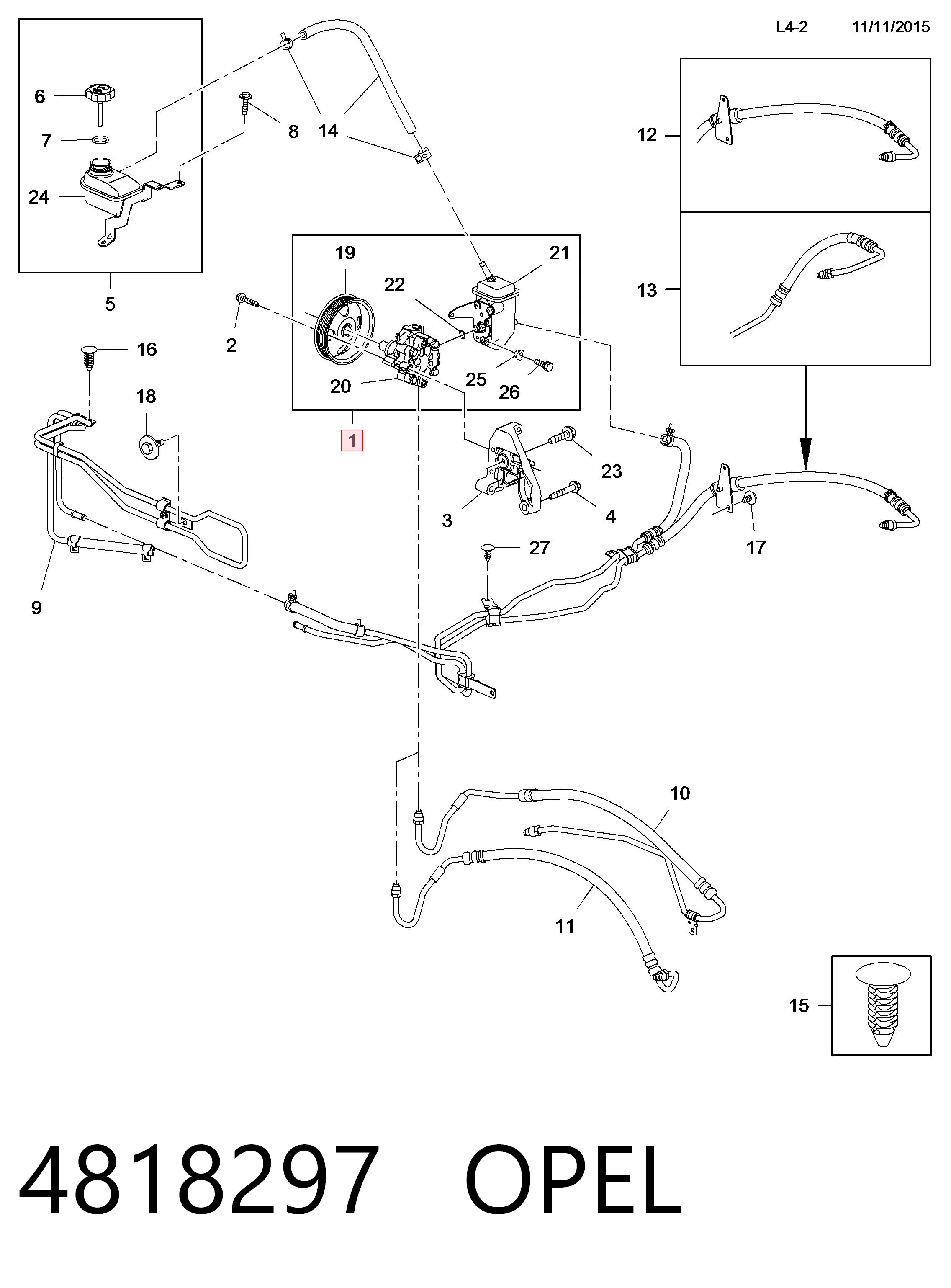 4818297 Opel Насос гідропідсилювача