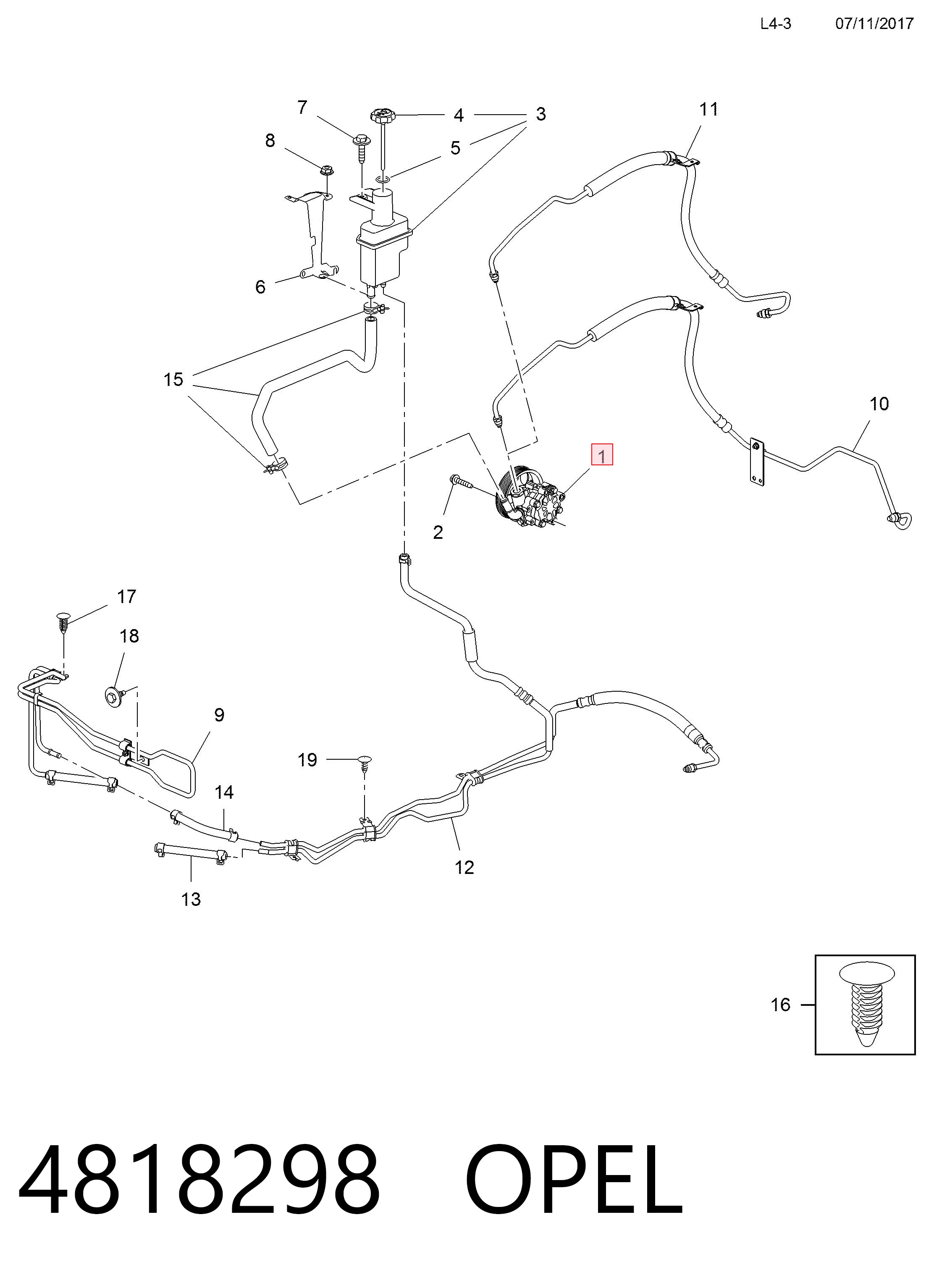 4818298 Opel Насос гідропідсилювача