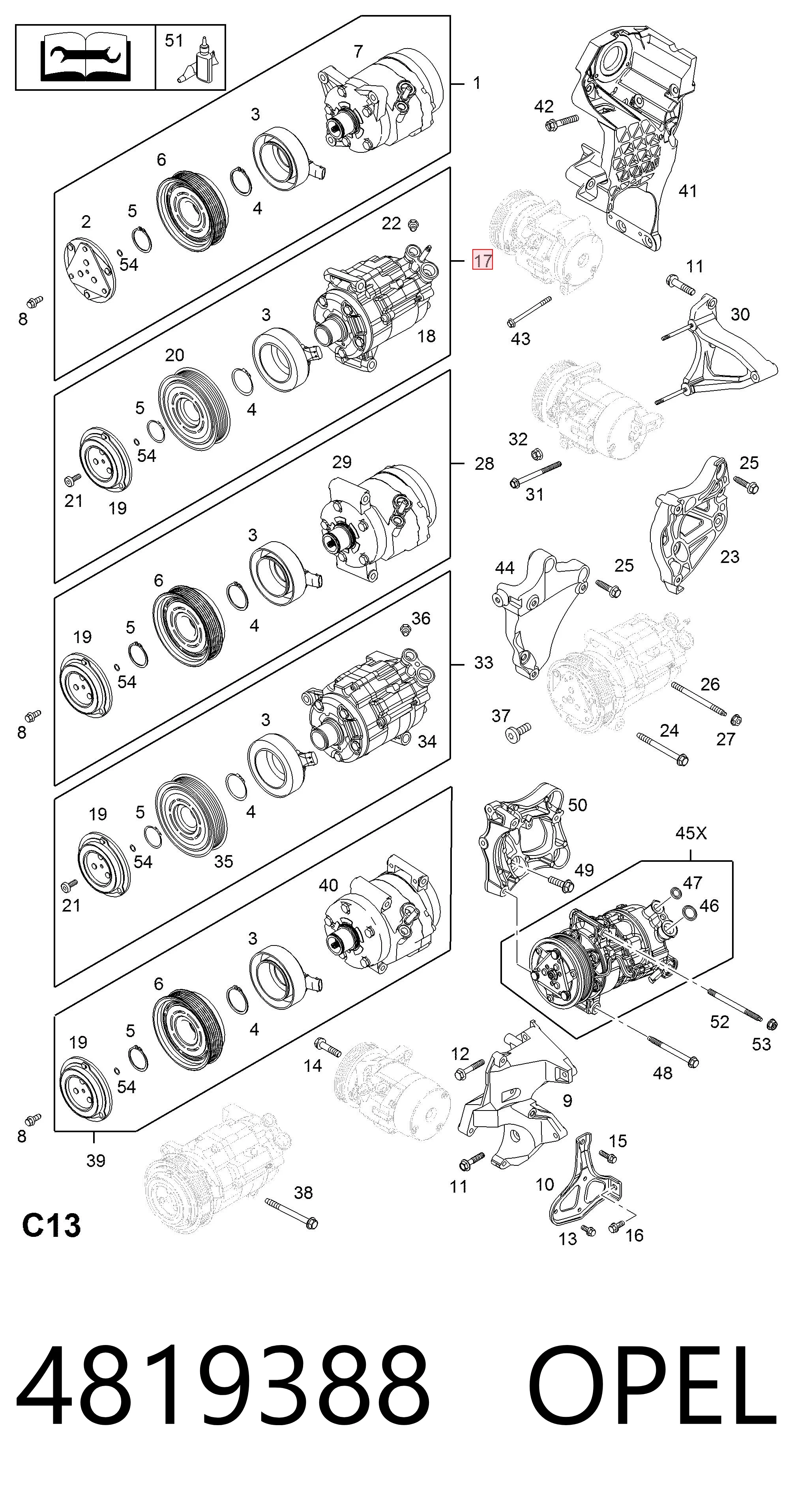 4819388 Opel Компресор холодоагенту