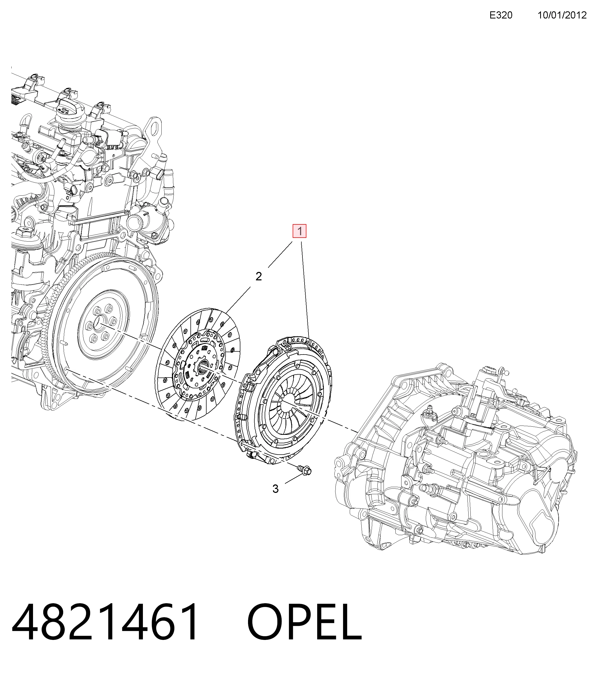 Купити 24268466 Opel Комплект зчеплення (диск, корзина, підшипник)