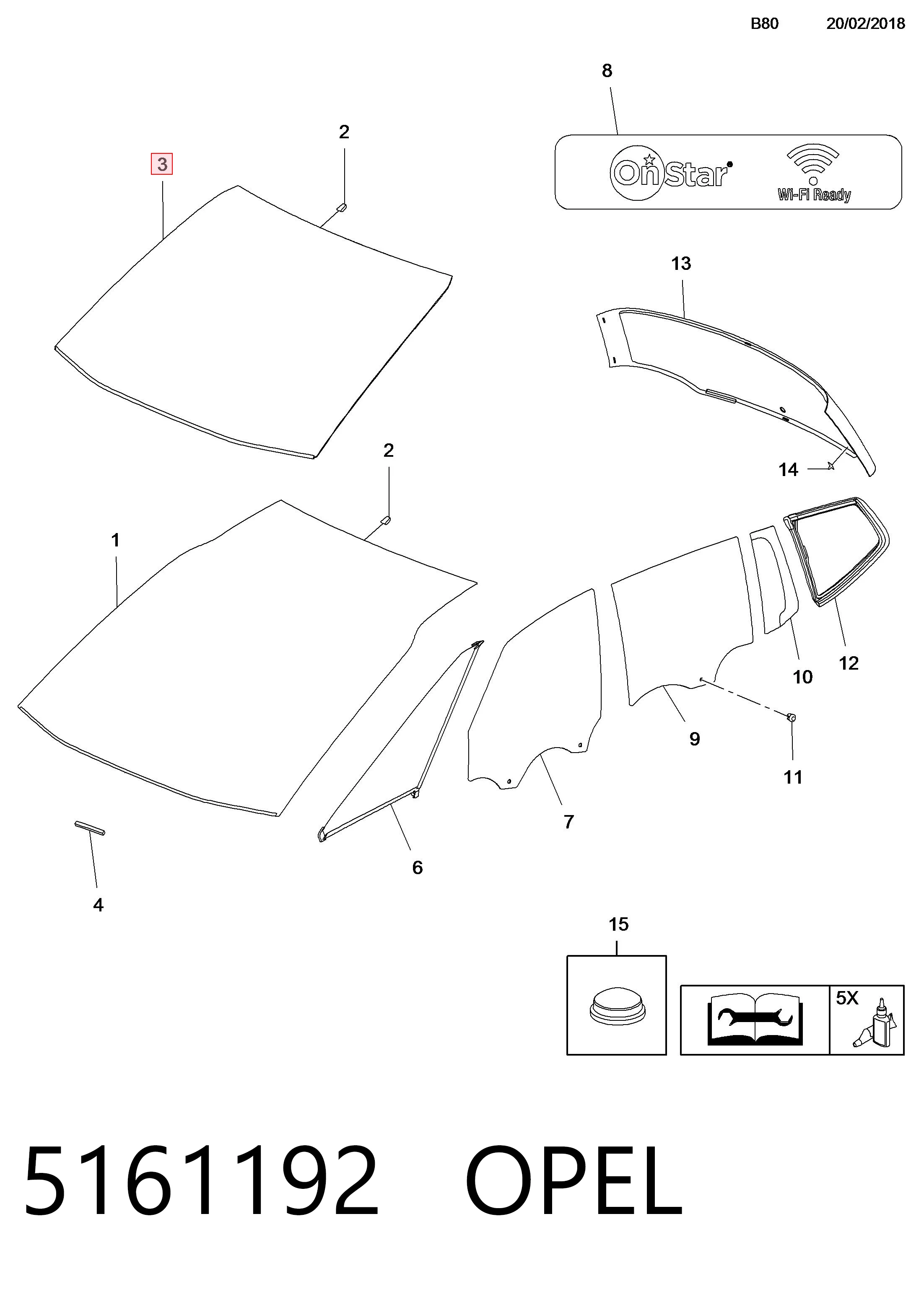 Автоскло General Motors 20875740 ціна, від 176.41 USD